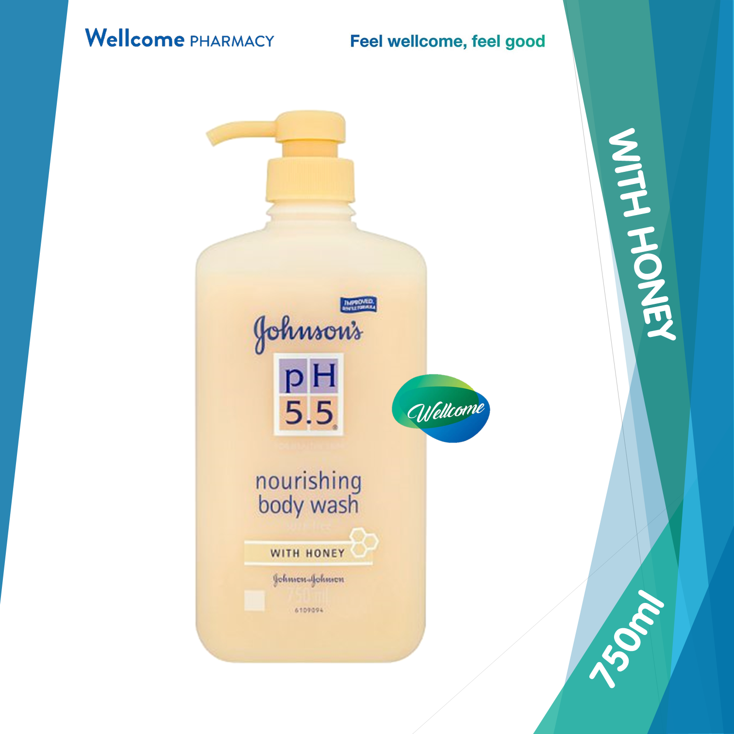 Johnson's PH5.5 Body Wash Honey - 750ml.png