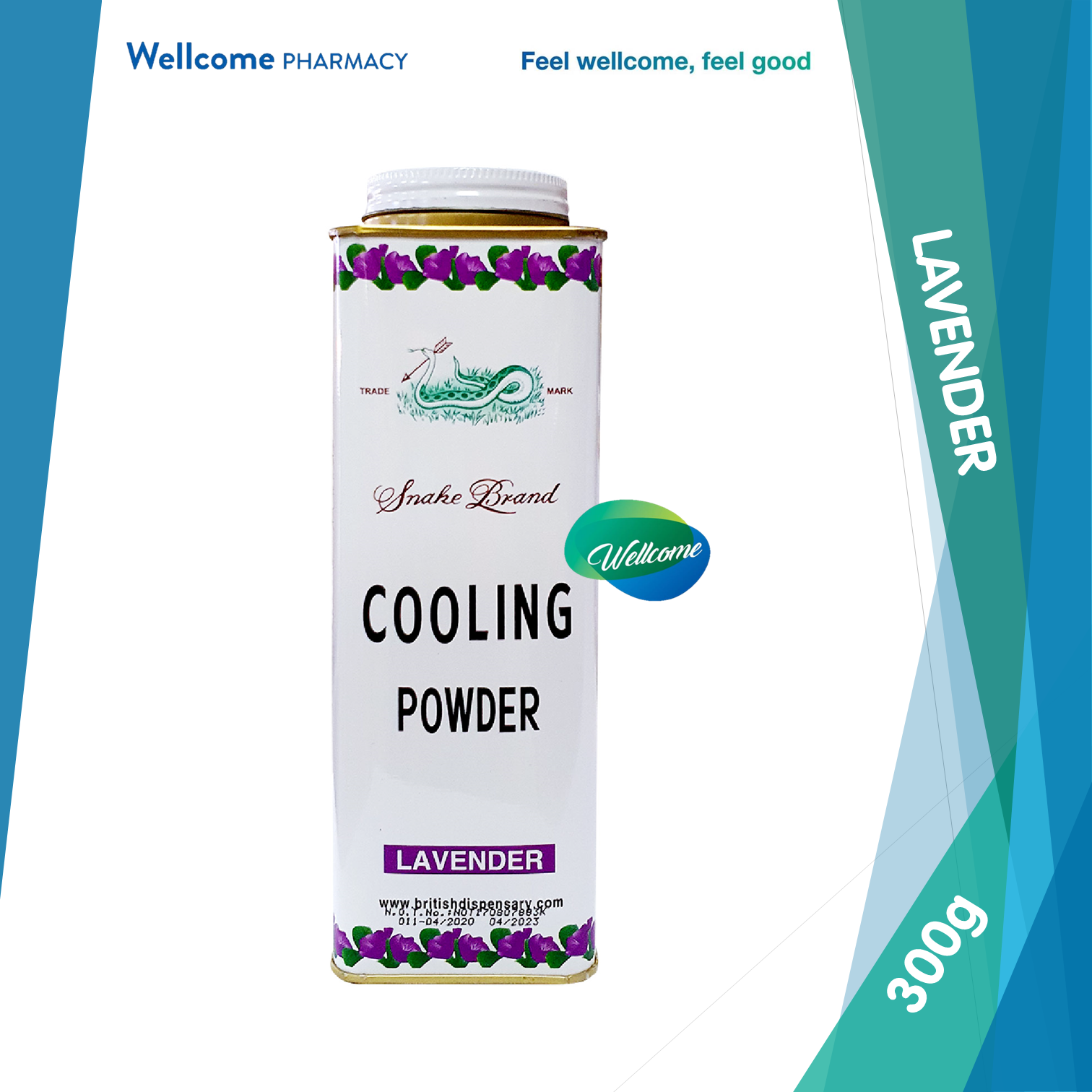 Snake Brand Cooling Powder Lavender - 300g.png