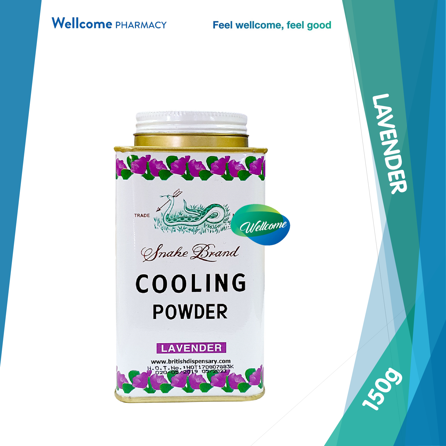 Snake Brand Cooling Powder Lavender - 150g.png