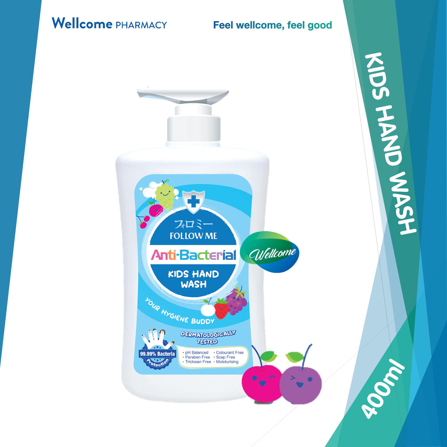 Follow Me Antibacterial Kids Hand Wash - 400ml.png