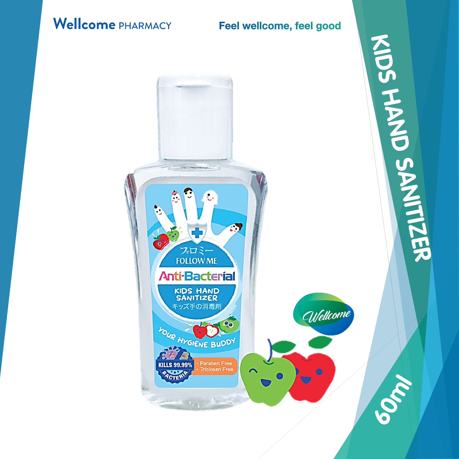 Follow Me Antibacterial Kids Hand Sanitizer - 60ml.png