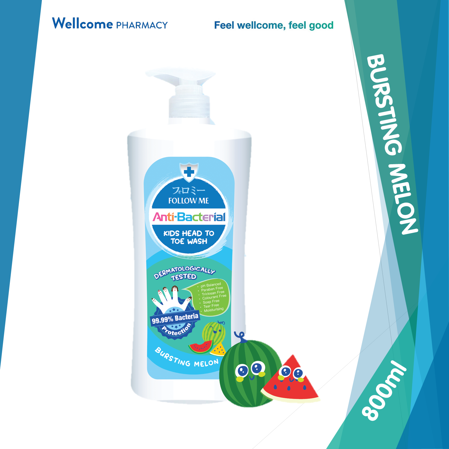 Follow Me Kids Wash Bursting Melon - 800ml.png