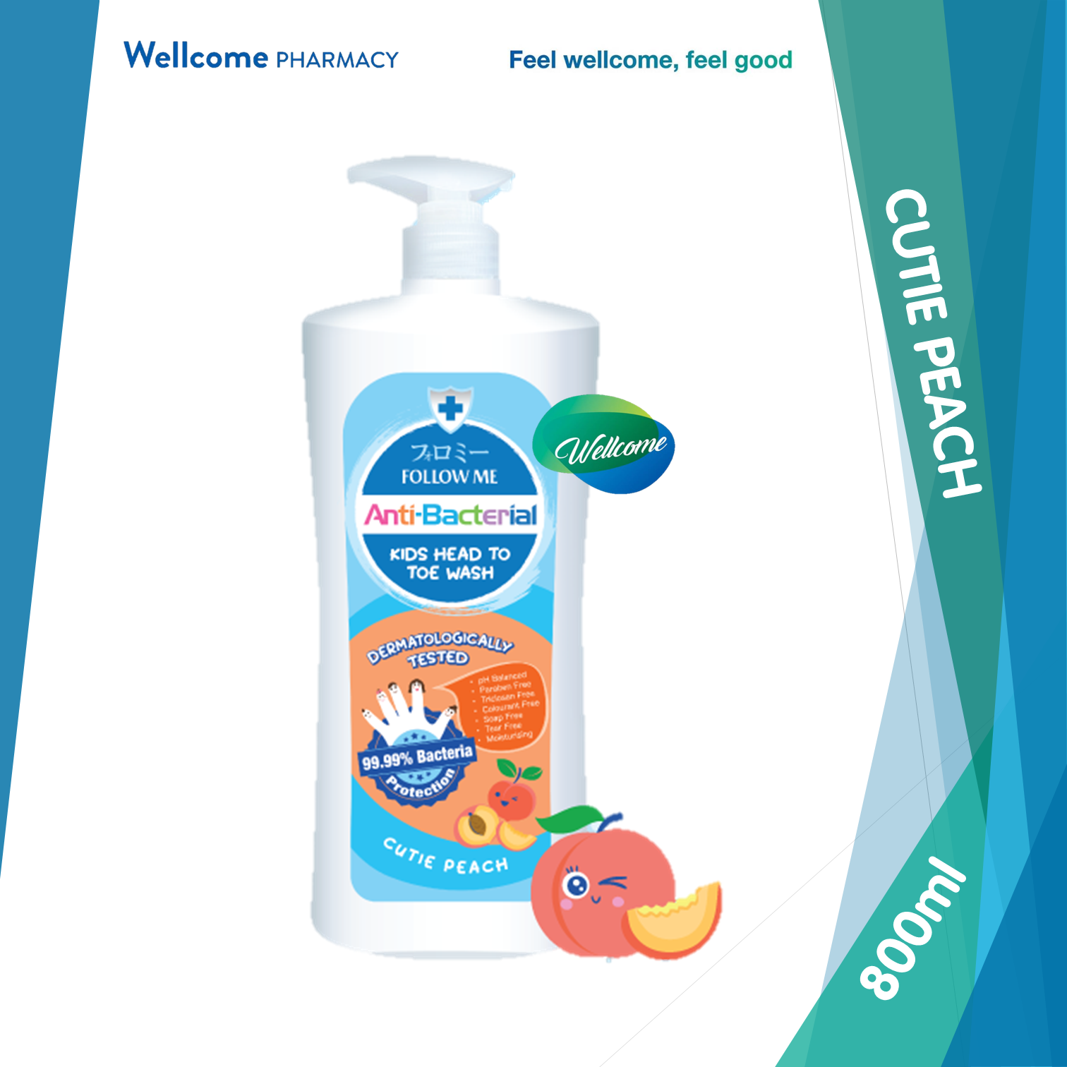 Follow Me Kids Wash Cutie Peach - 800ml.png