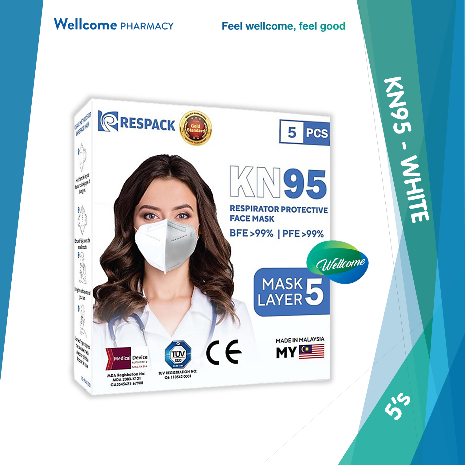 Respack KN95 Respirator Ultra White - 5s.png