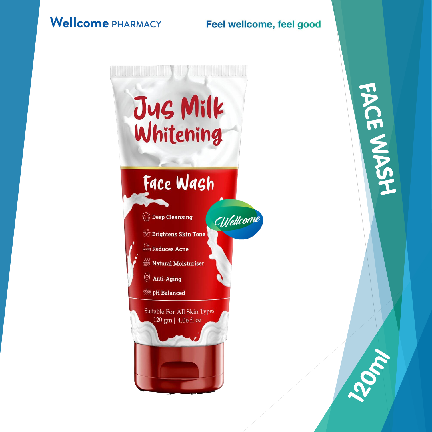 Jus Milk Whitening Face Wash - 120g.png