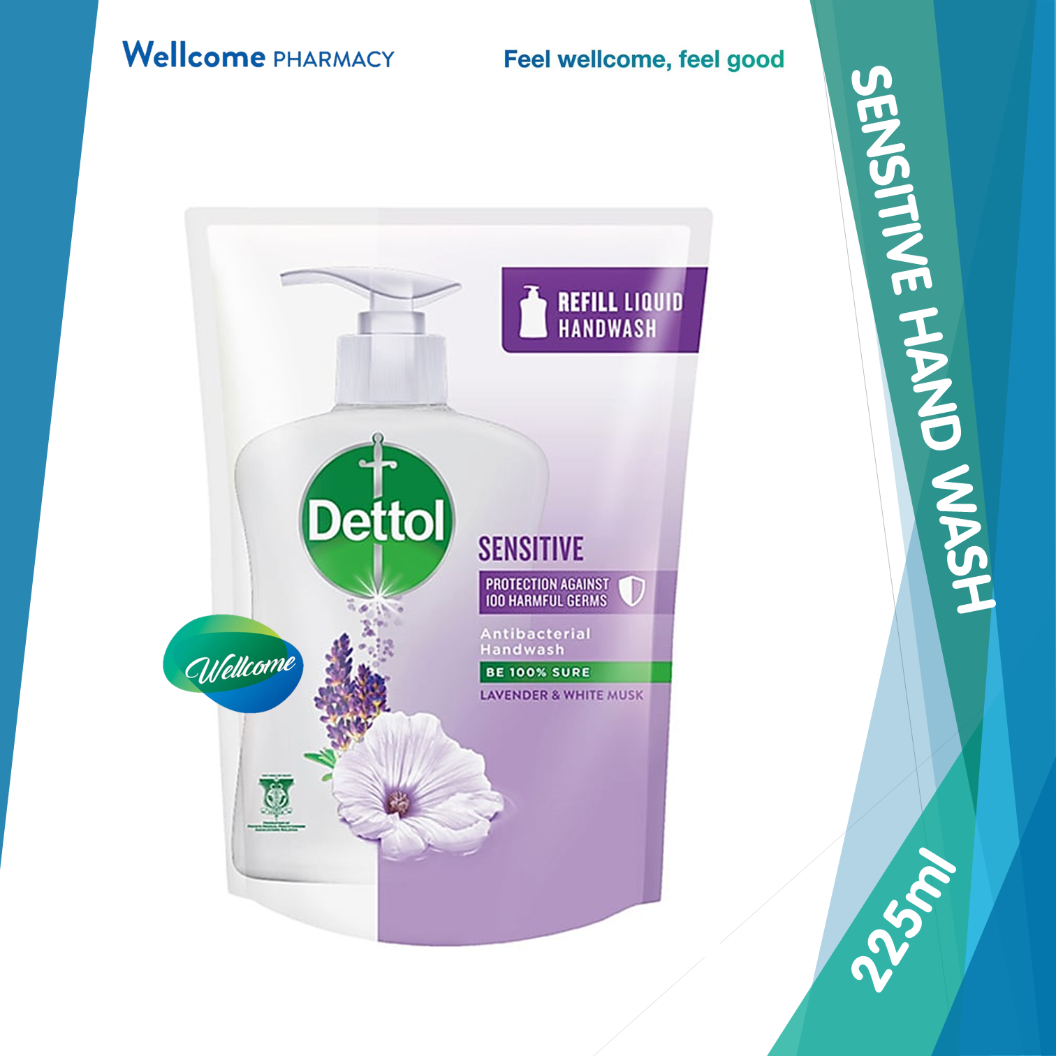 Dettol Hand Wash Sensitive Refill - 225ml.png