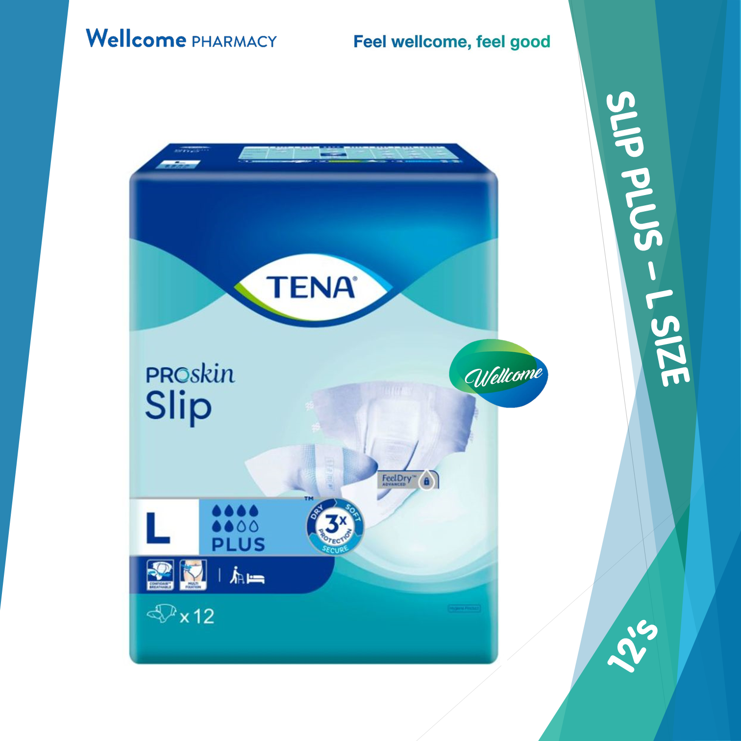 Tena ProSkin SkinComfort Formula Incontinence Diapers - Large - 12's