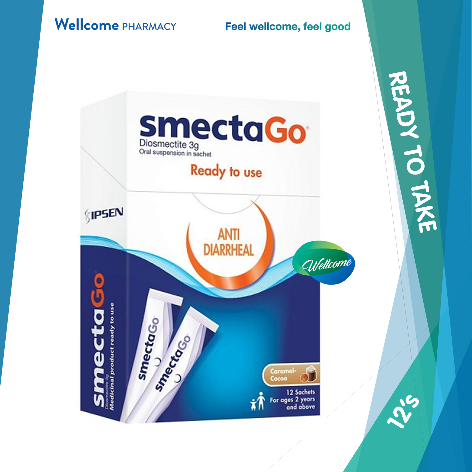 Smecta Go Ready To Use Sachet 3g - 12s.png