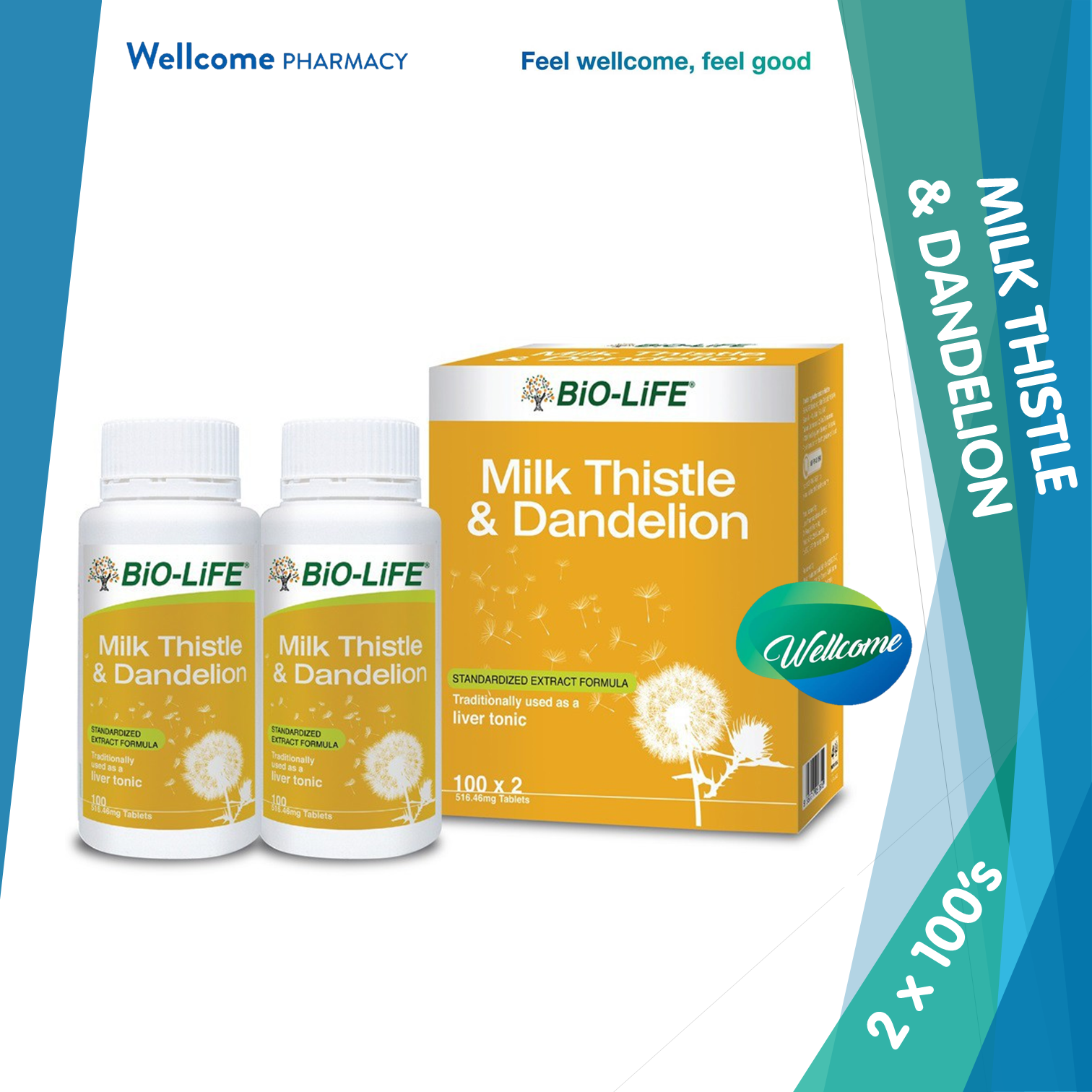 Bio-Life Milk Thistle & Dandelions - 2 x 100s.png