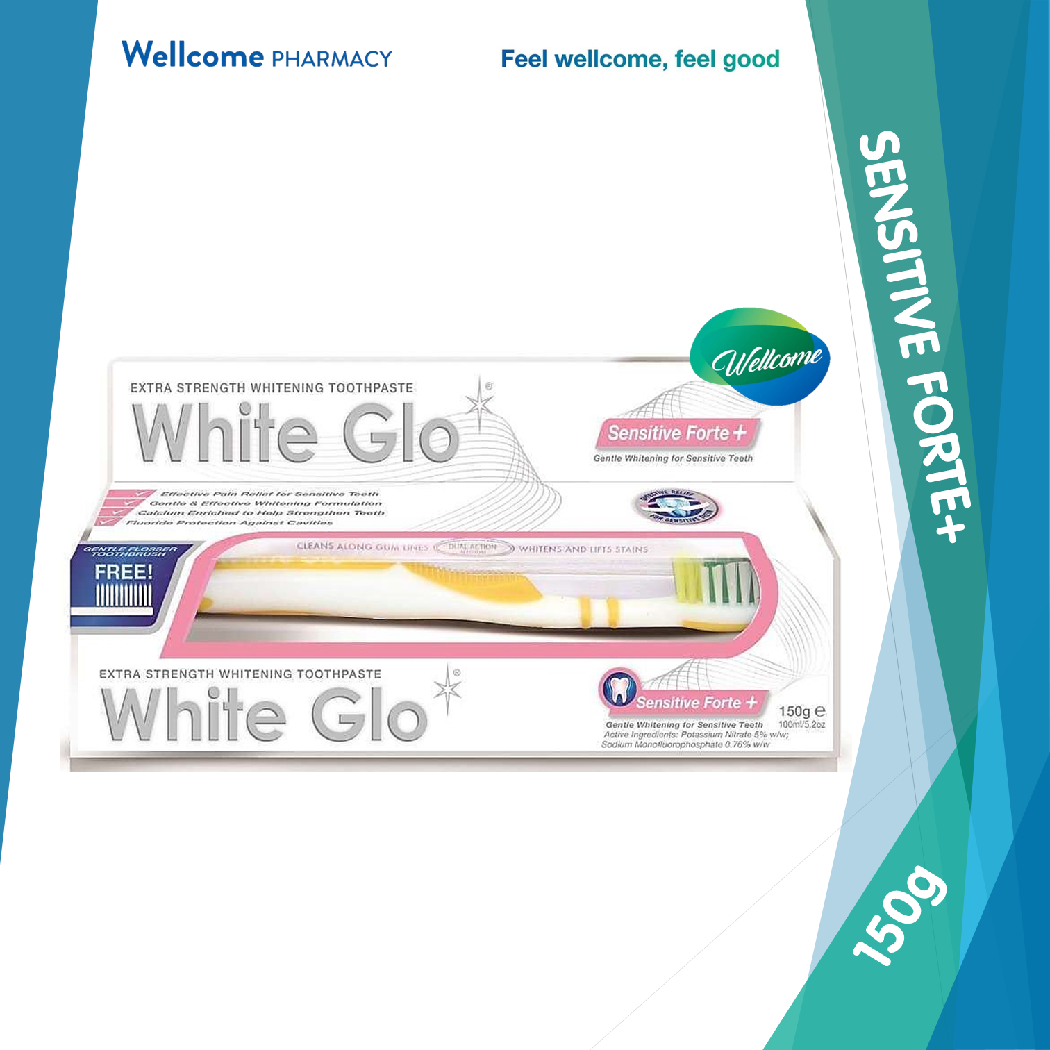 White Glo Sensitive Forte + Whitening Toothpaste - 150g.png