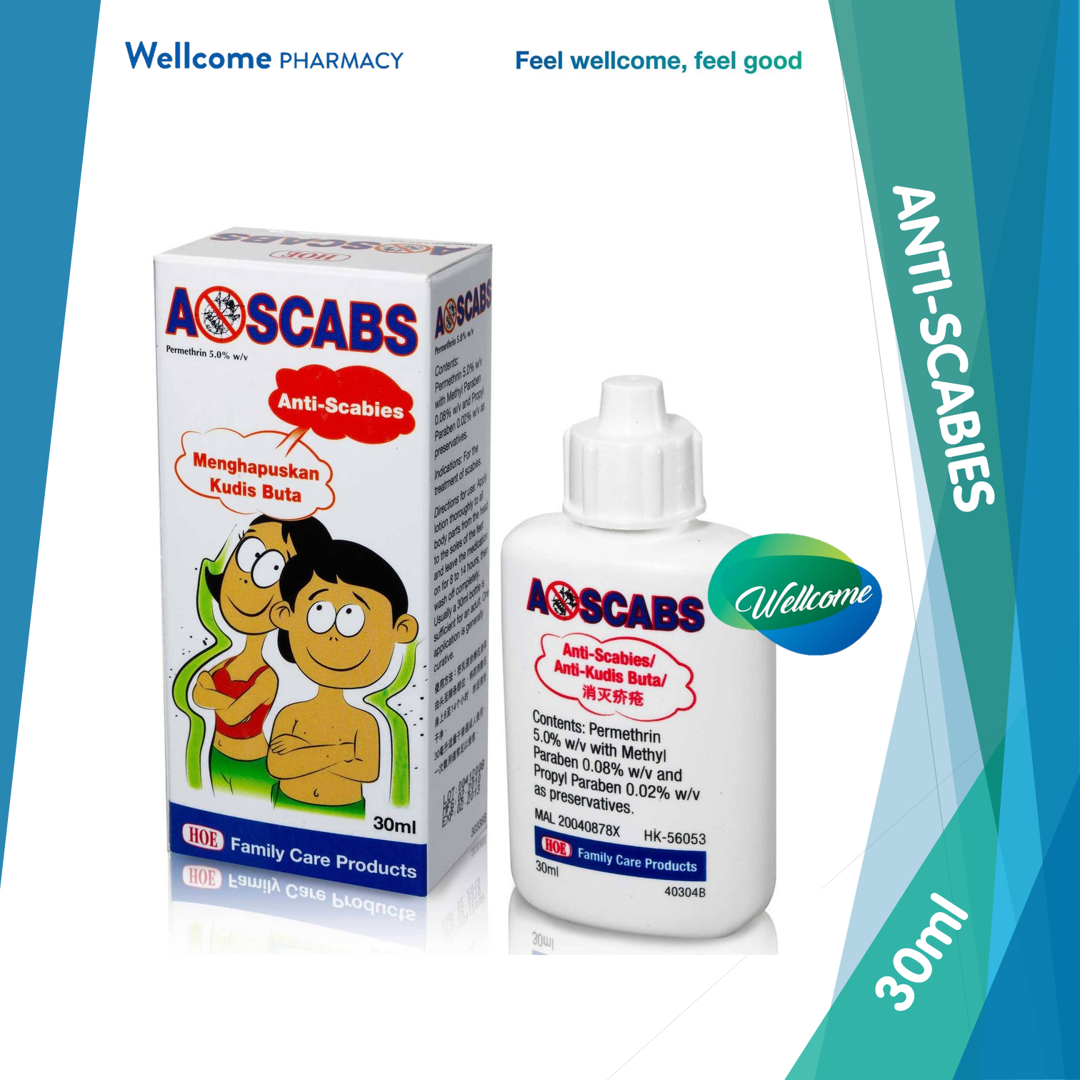 vidne Fest Smidighed HOE A-Scabs Lotion with 5% Permethrin for Scabies - 30ml – Wellcome Pharmacy