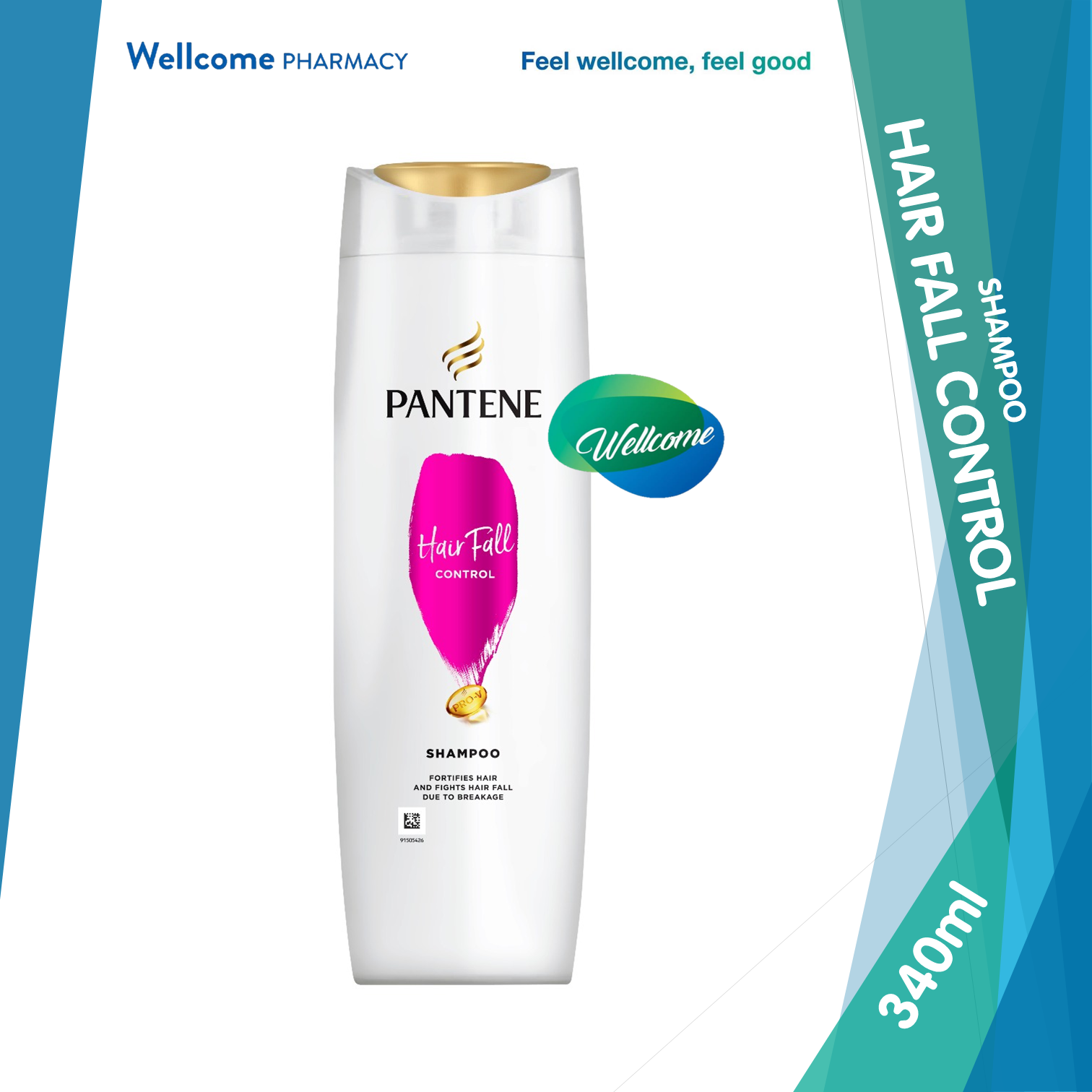 Pantene Pro-V Hair Fall Control Shampoo - 340ml – Wellcome Pharmacy