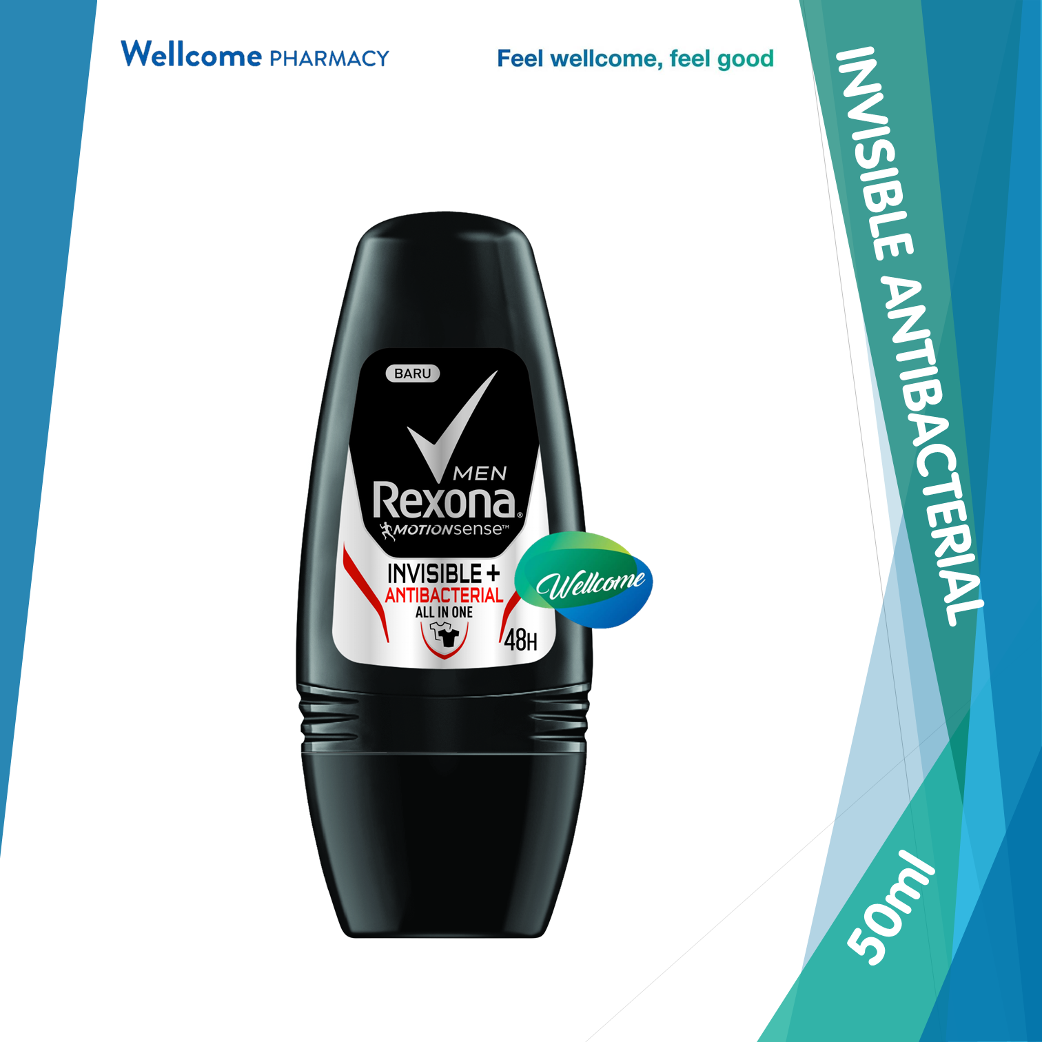 Rexona Men Invisible AntiBac Roll On - 50ml.png