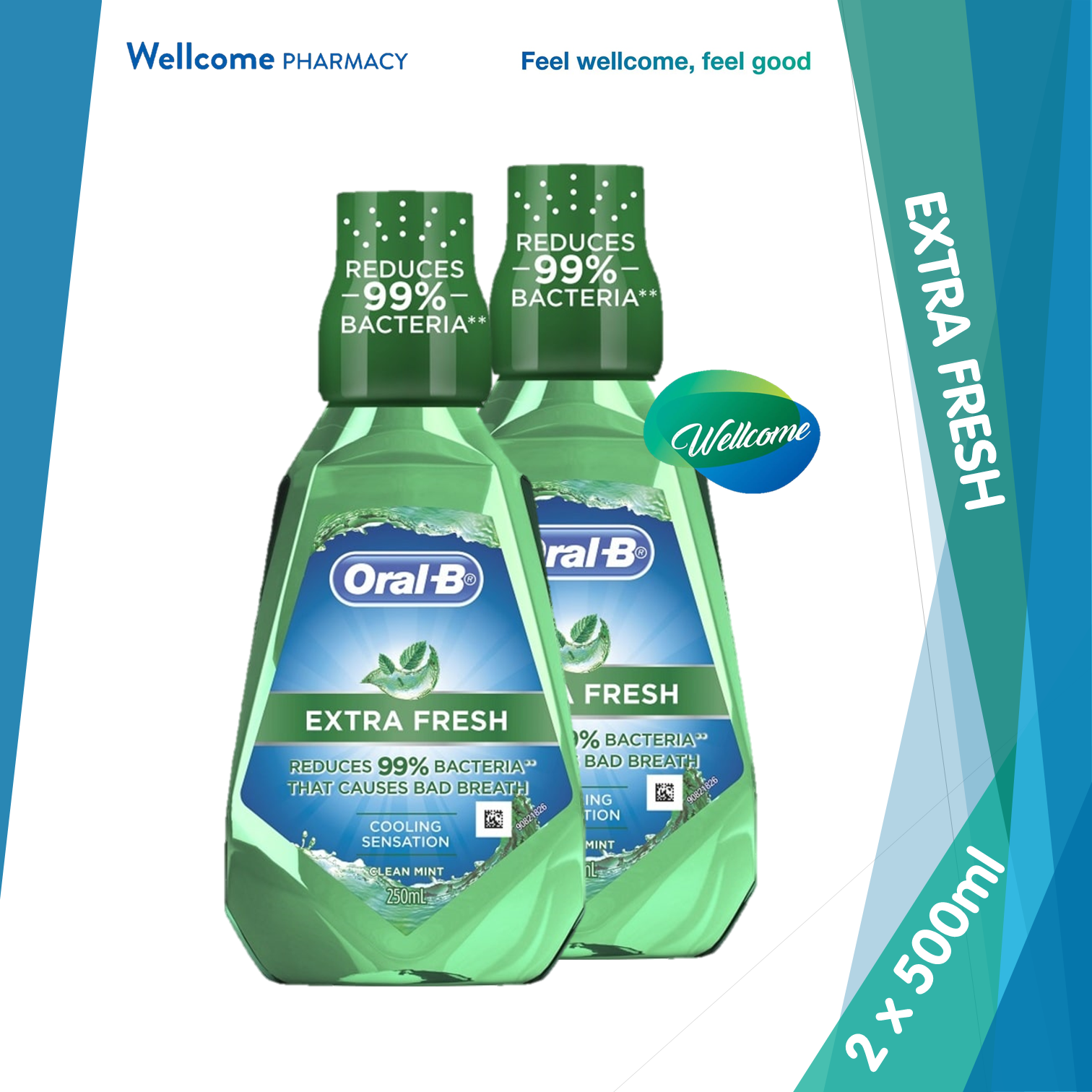 Oral-B Mouthwash Extra Fresh - 2 x 500ml.png