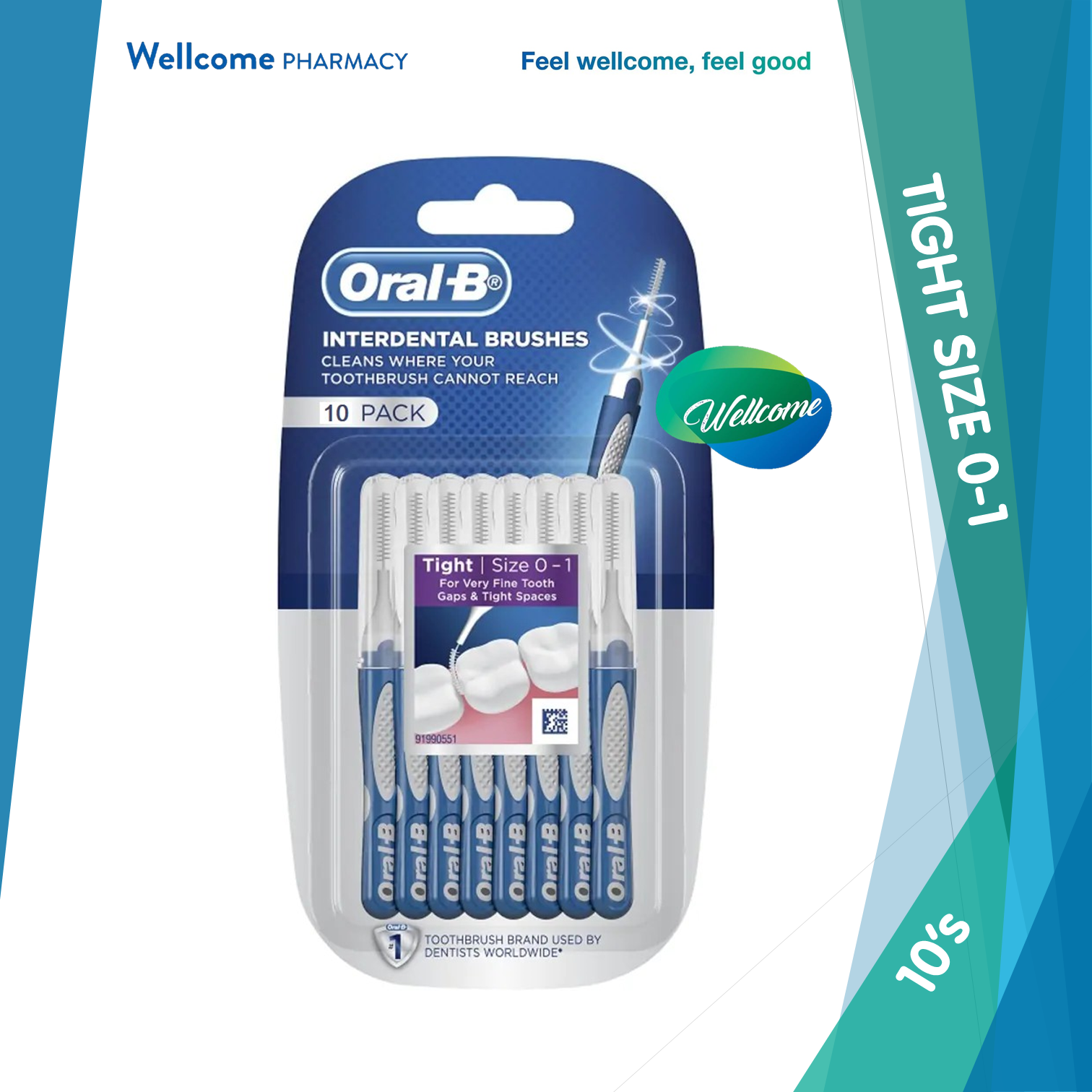 Oral-B Interdental Brushes - Size 0-1 (Tight) - 10's – Wellcome Pharmacy