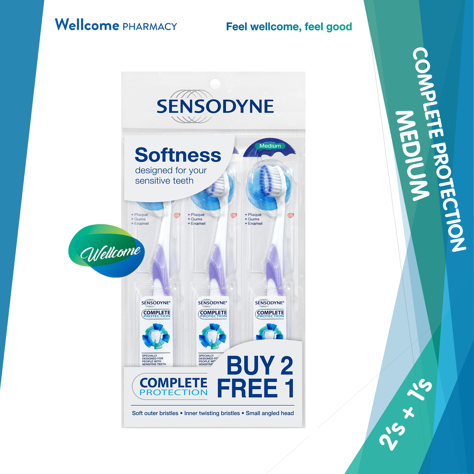 Sensodyne Complete Protection Toothbrush Medium - 3s.png