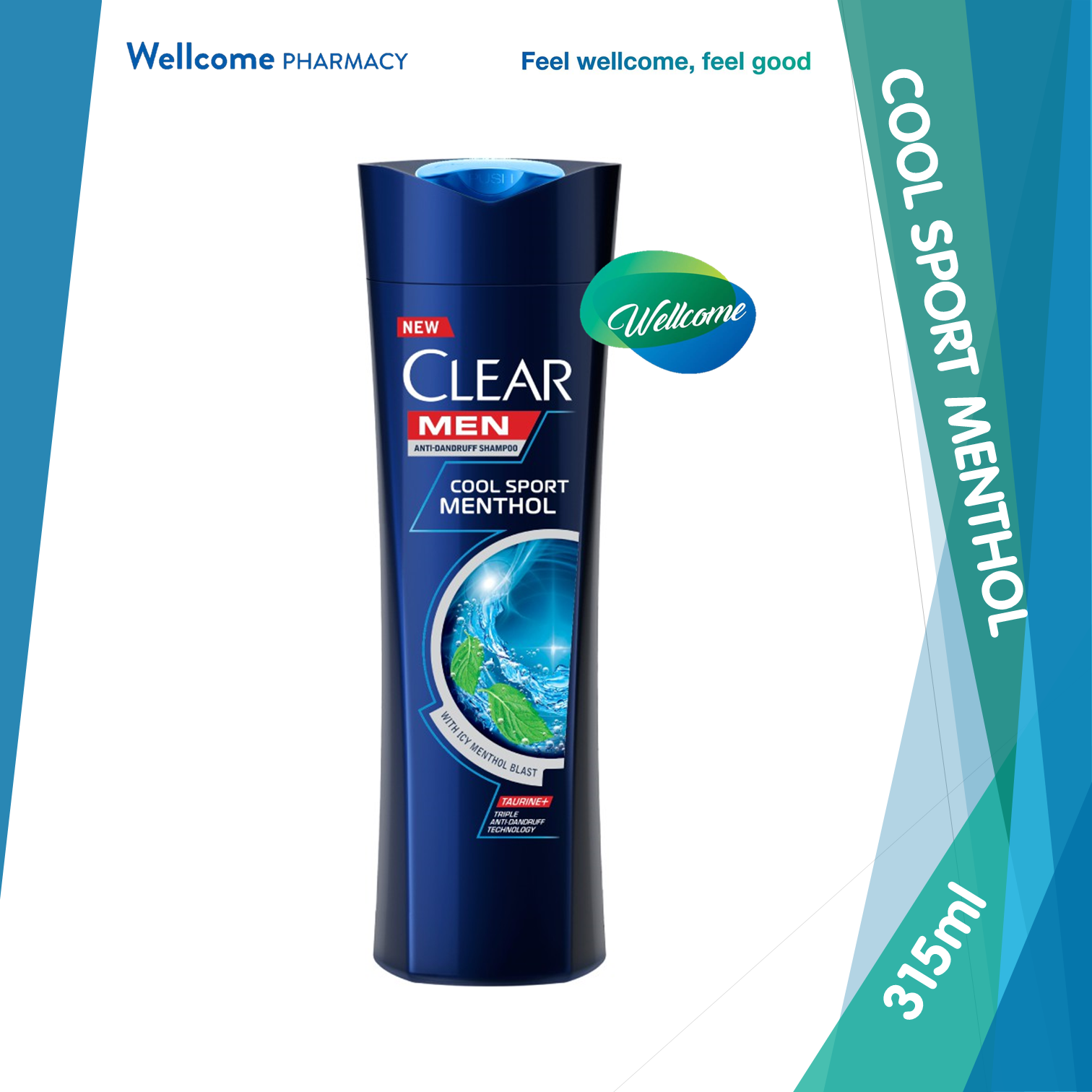 Clear Men Cool Sport Menthol Anti Dandruff Shampoo - 315ml.png