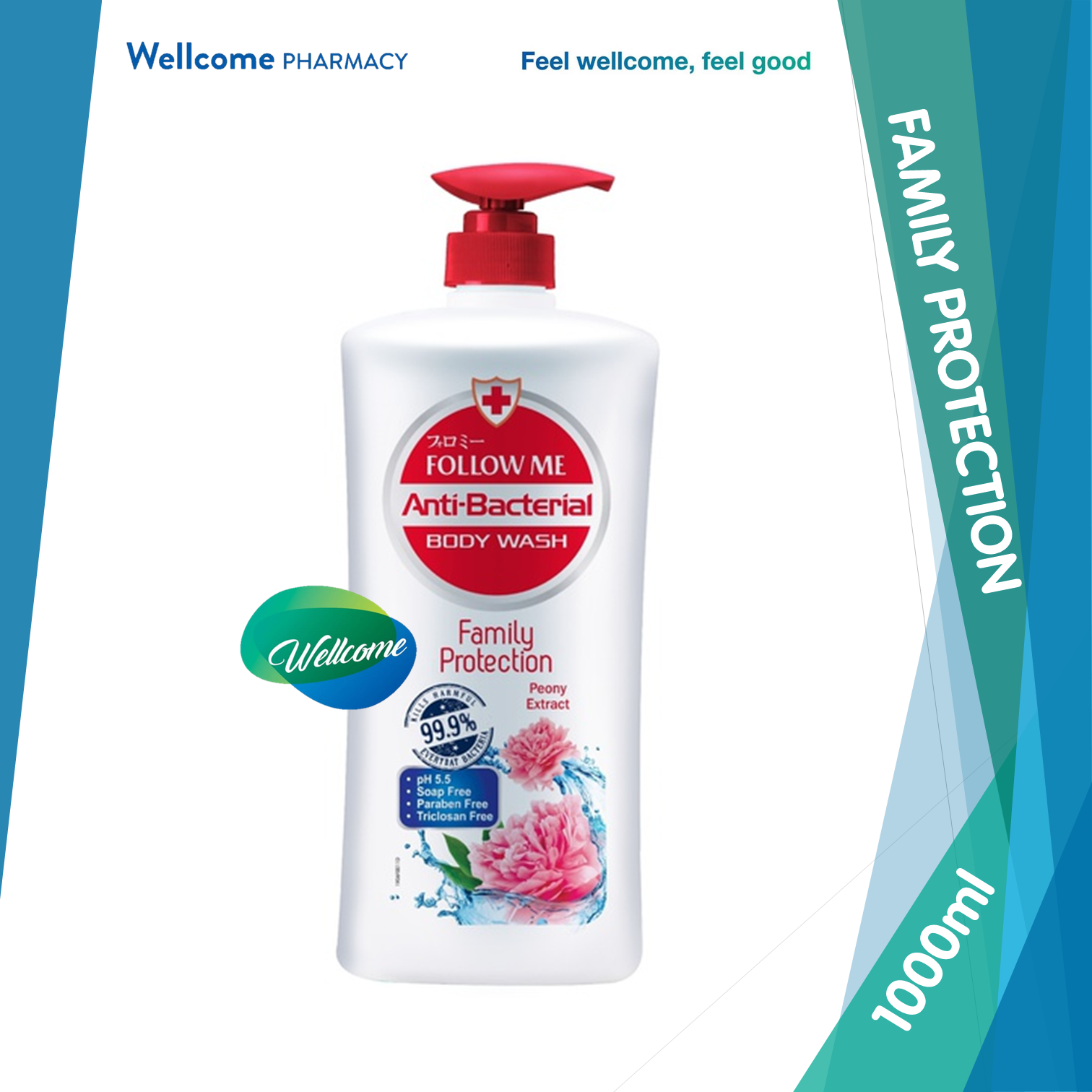 Follow Me Anti-Bacterial Body Wash Family Protection - 1000ml.png