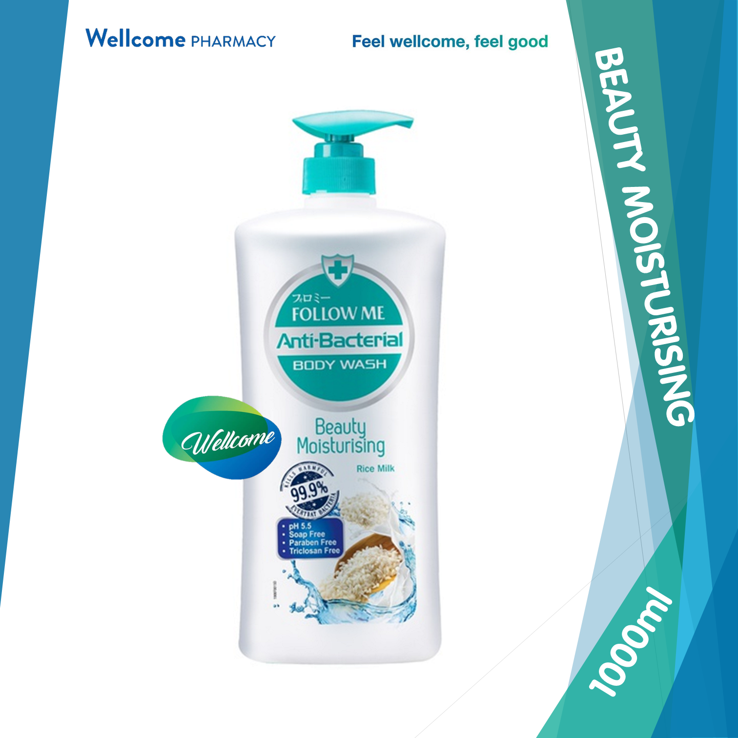 Follow Me Anti-Bacterial Body Wash Beauty Moisturising - 1000ml.png