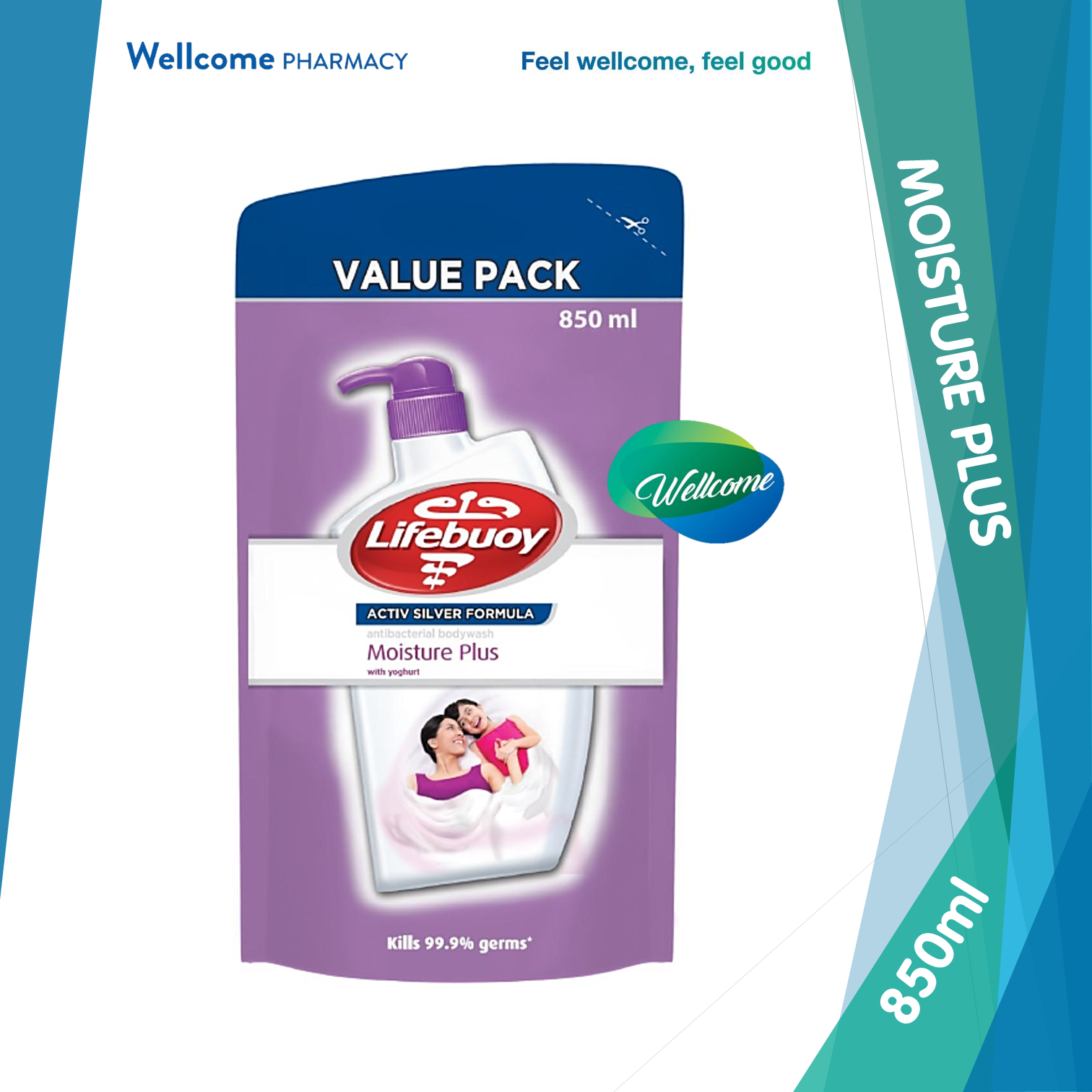 Lifebuoy Body Wash Moisture Plus Refill - 850ml.png