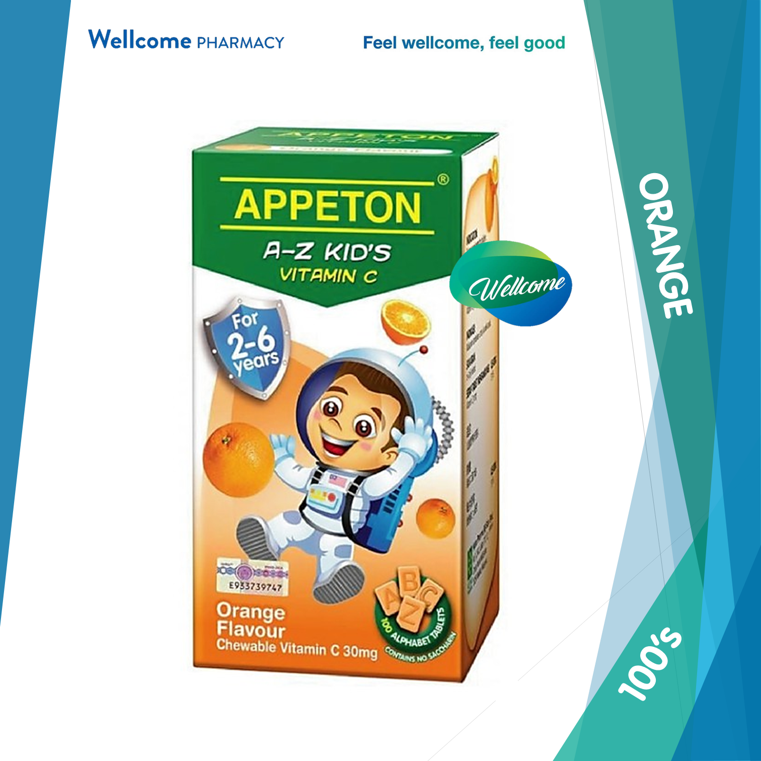 Appeton A-Z Kids Vitamin C 30mg Orange - 100s.png
