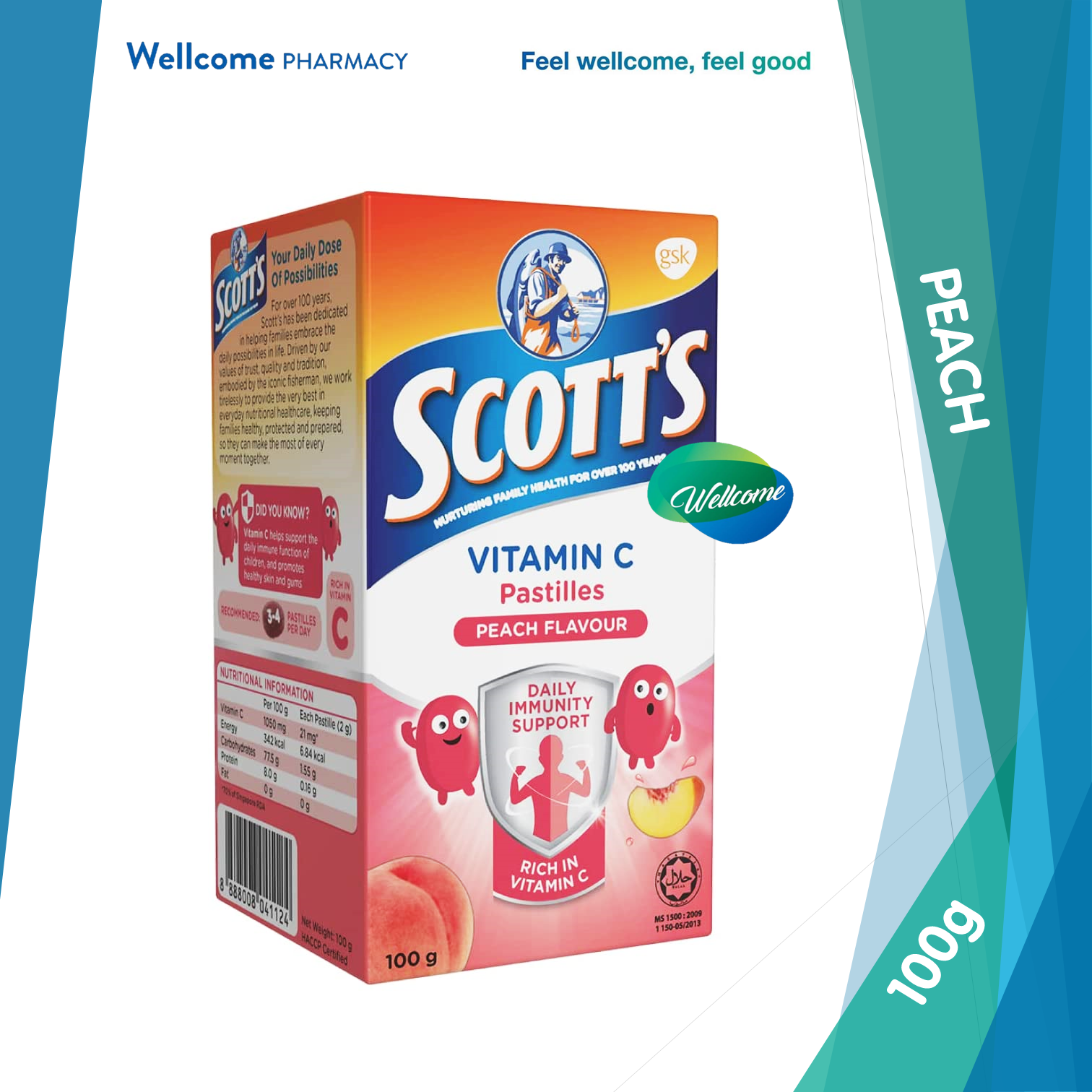 Scotts Vitamin C Pastilles 100g Peach - 50s.png