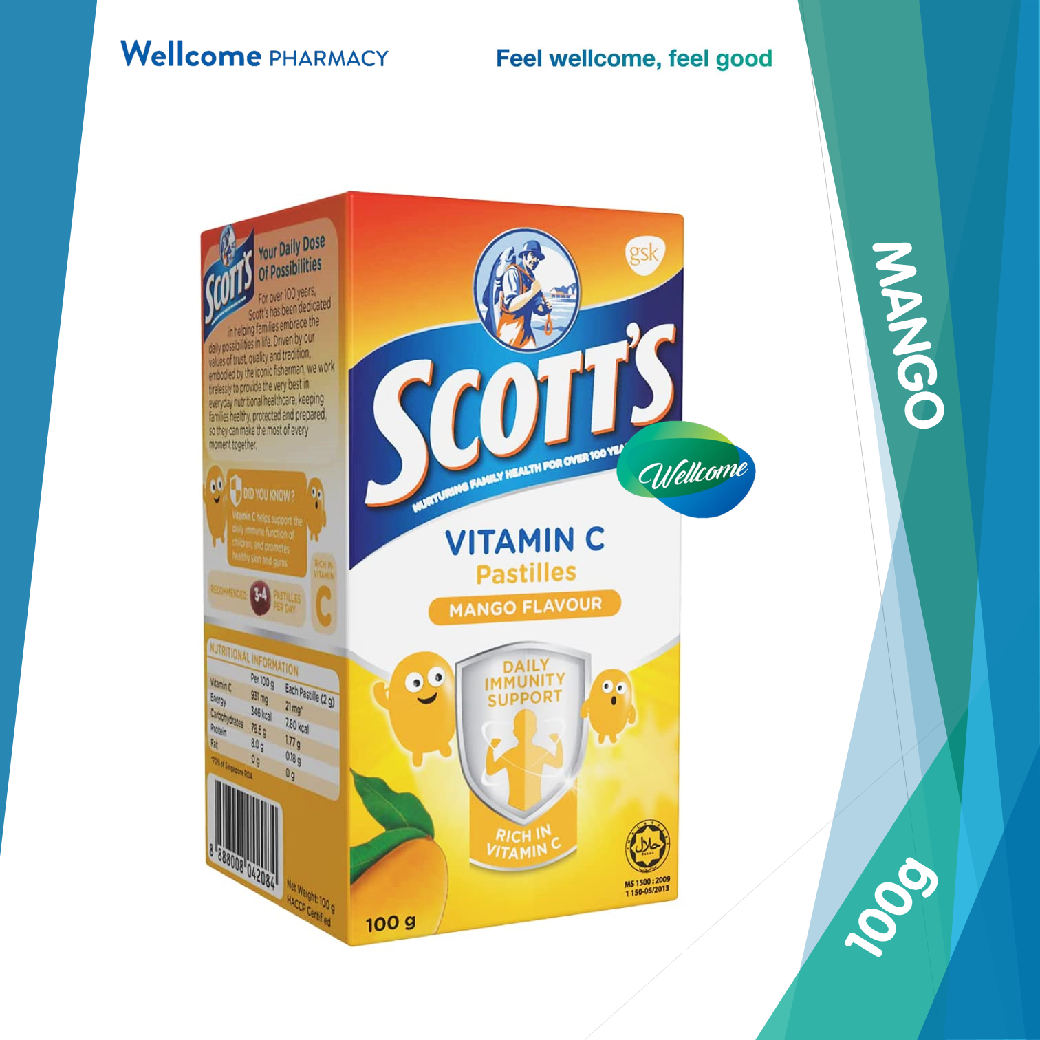 Scotts Vitamin C Pastilles 100g Mango - 50s.png