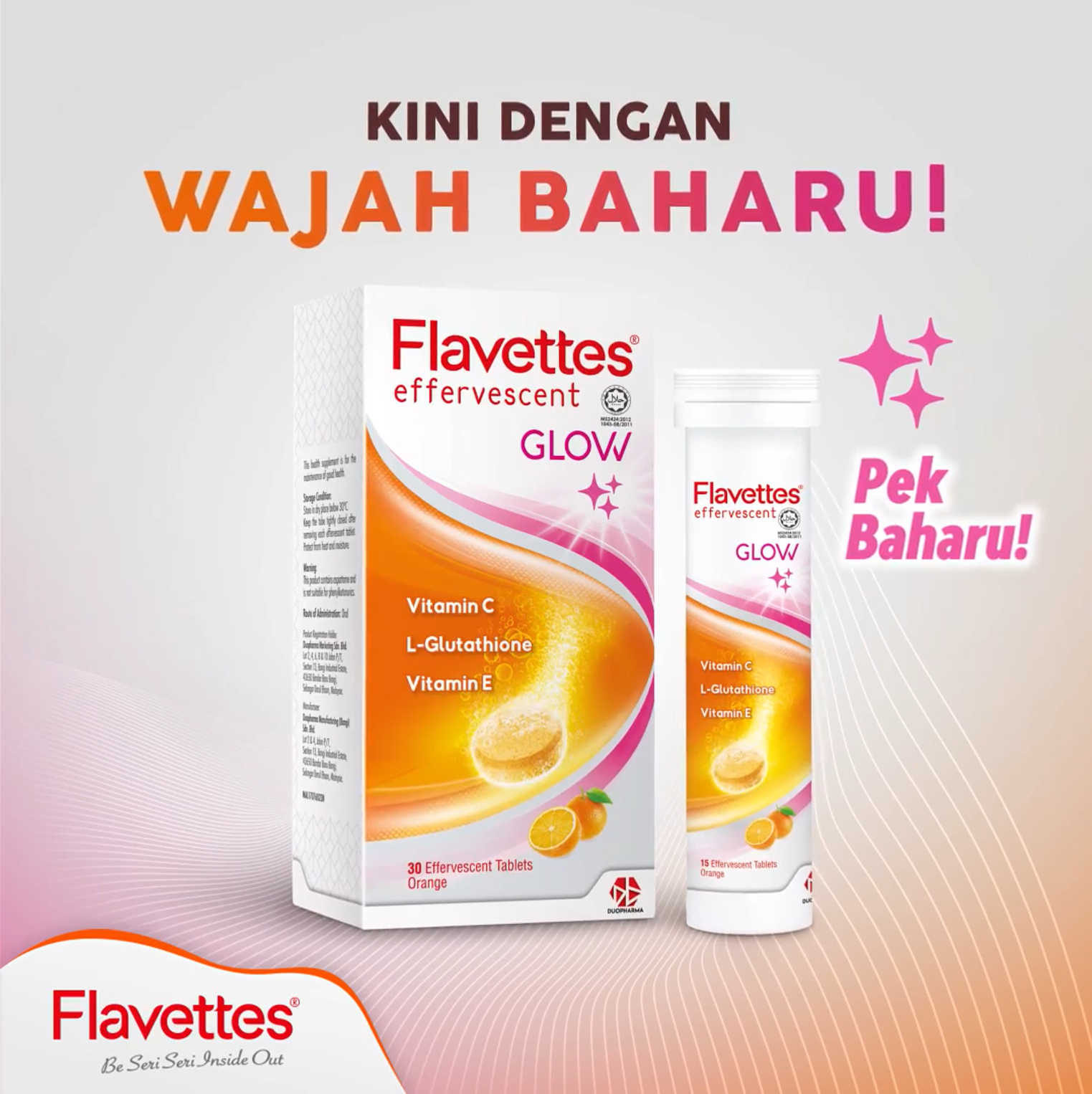 Flavettes Glow Vitamin C Gluthathione Vitamin E Effervescent Tablets Orange Flavour 30 S Wellcome Pharmacy