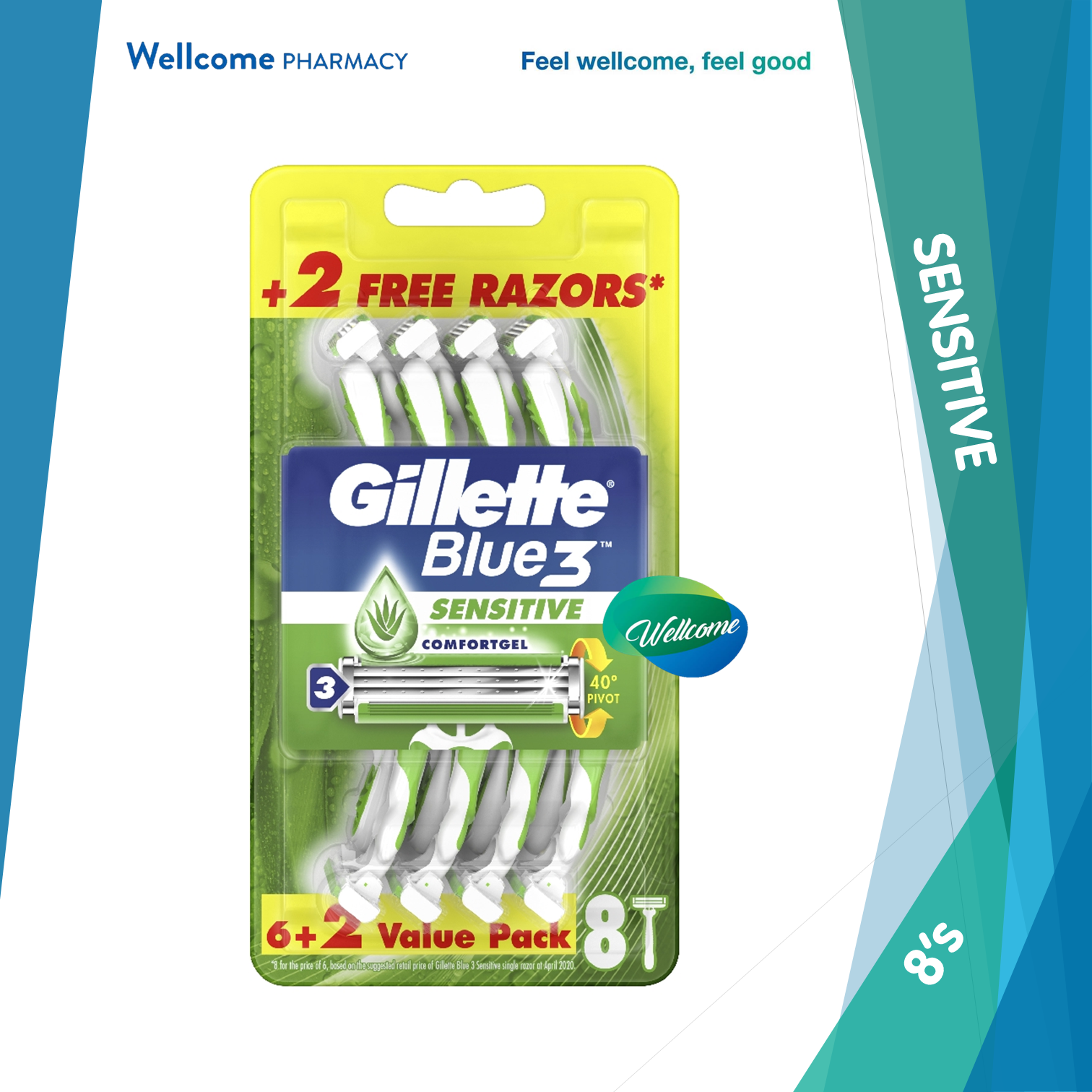 Gillette Blue 3 Sensitive Disposable - 8s.png