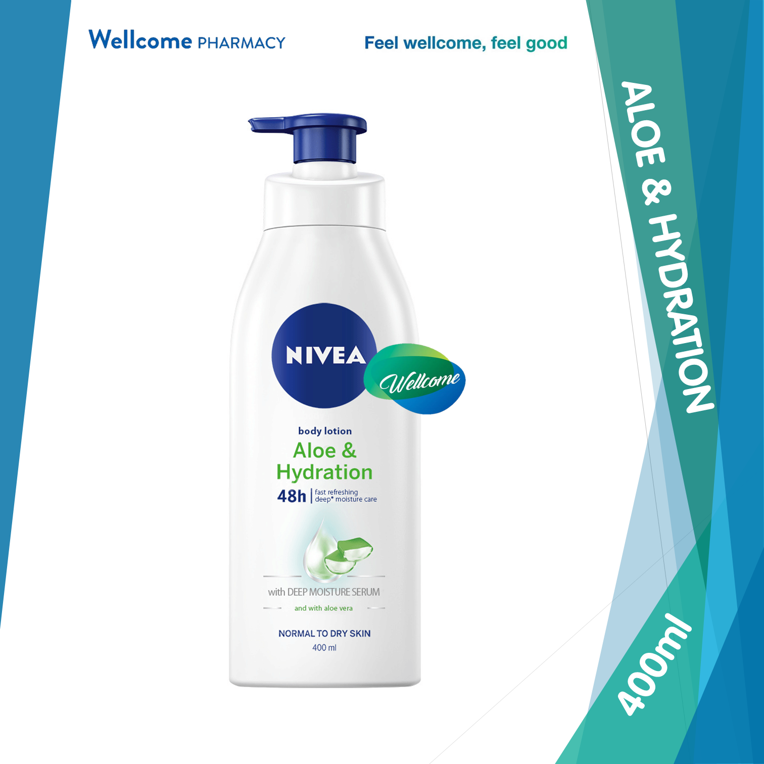 Nivea Aloe & Hydration 48h Body Lotion - 400ml – Wellcome Pharmacy