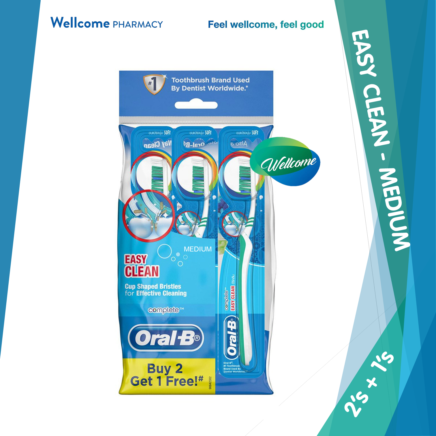 Oral-B Complete Toothbrush Easy Clean Medium - 2s + 1s.png