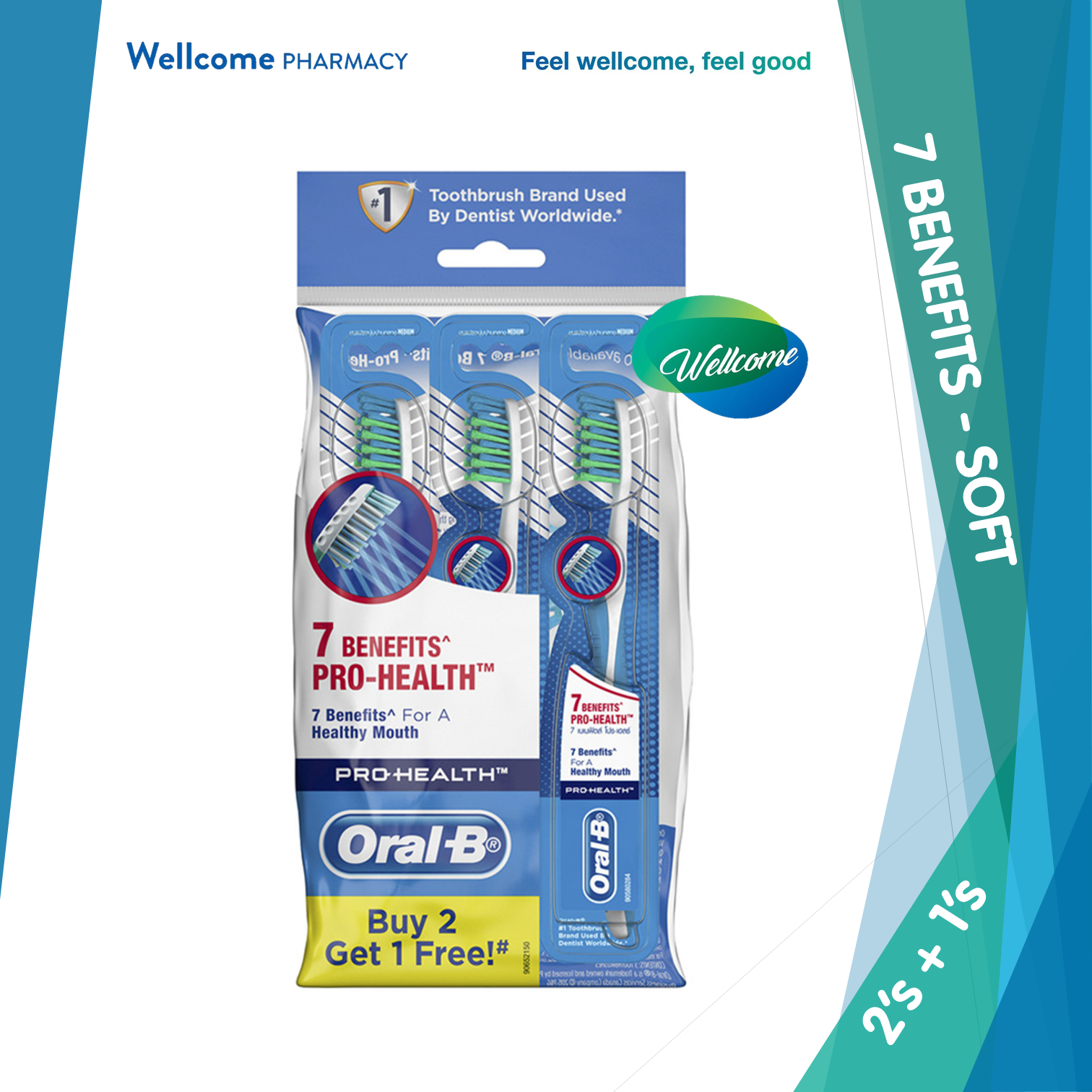 Oral-B Pro-Health Toothbrush 7 Benefits Soft - 2s + 1s.png