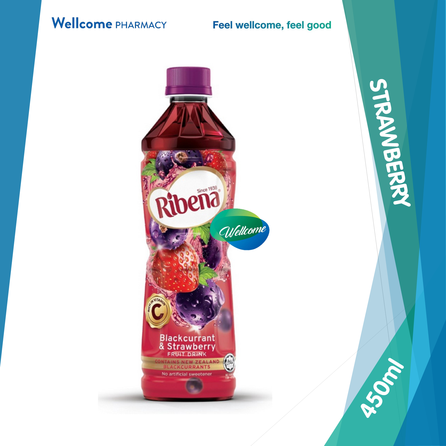 Ribena PET Strawberry - 450ml.png