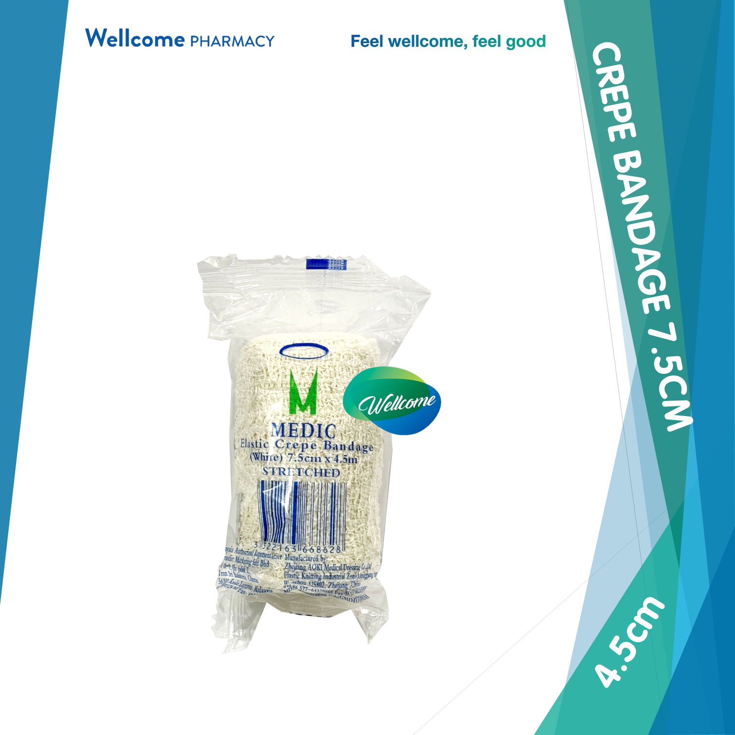 Medic Elastic Crepe Bandage 7.5cm x 4.5m (White).png