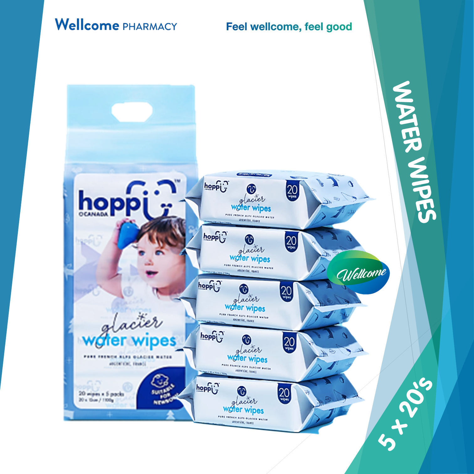 Hoppi Glacier Water Wipes - 5 x 20s.png