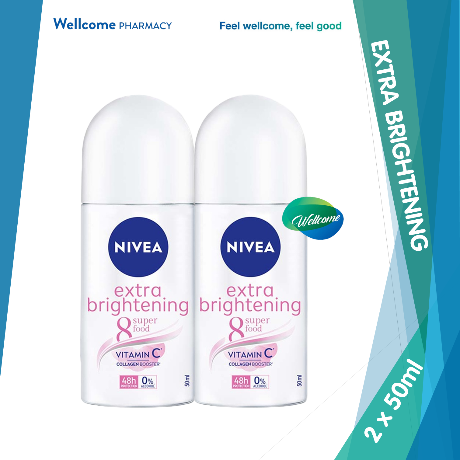 Nivea Female Roll On Extra Brightening - 2 x 50ml.png