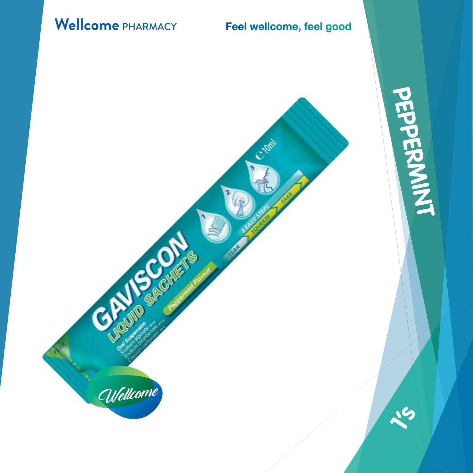 Gaviscon Peppermint 10ml Liquid Sachets - 24's – Wellcome Pharmacy