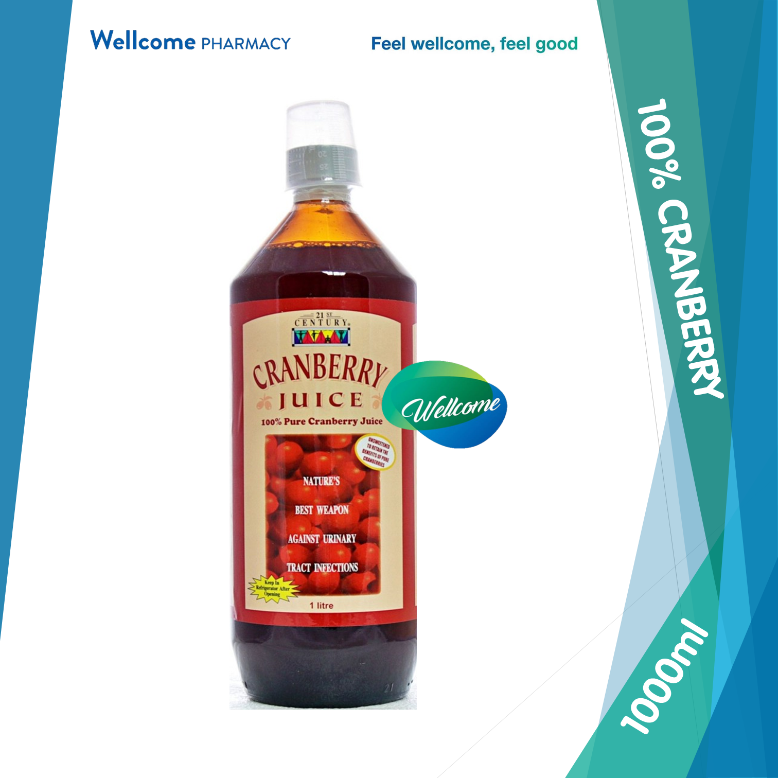 21st Century Cranberry Juice - 1000ml