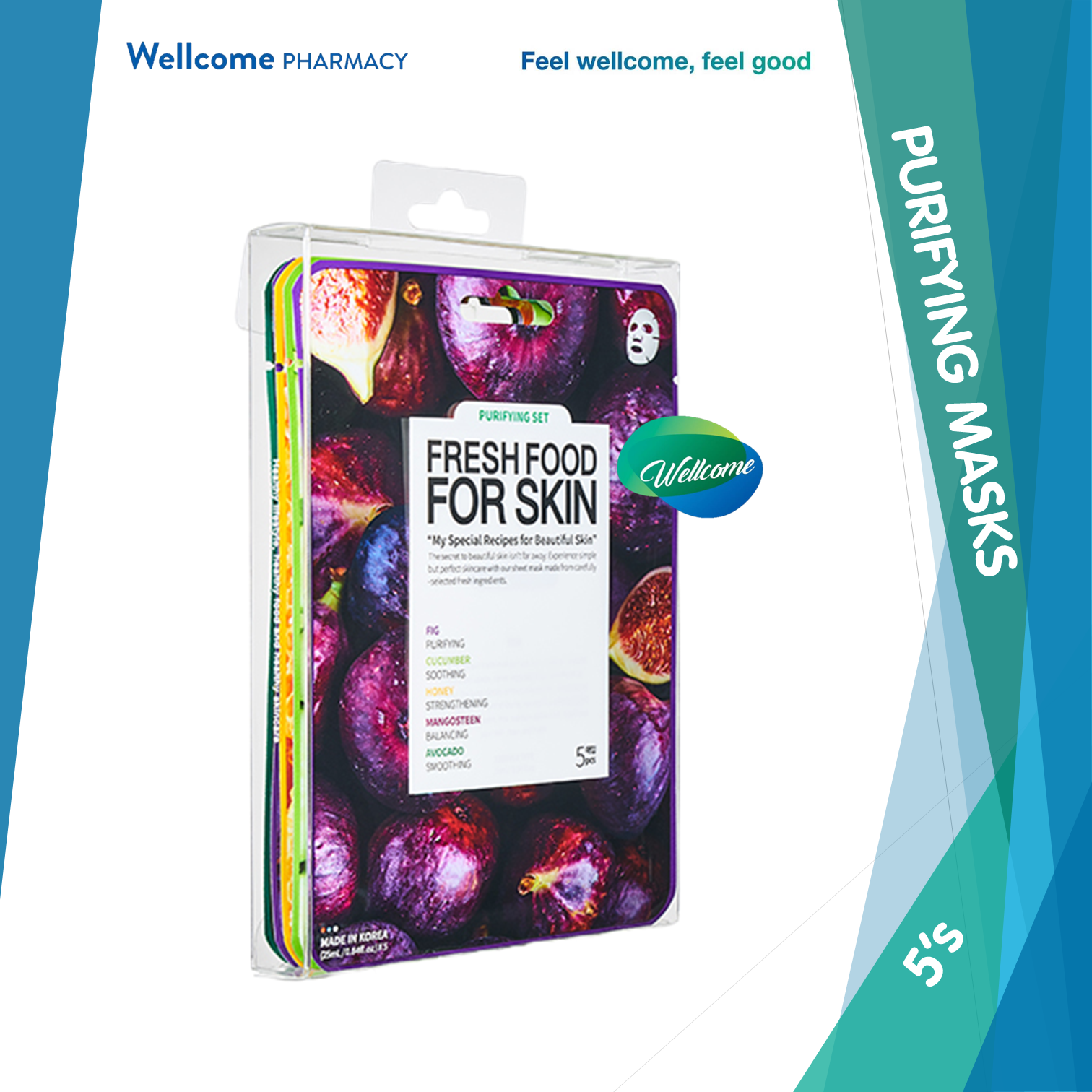 Farmskin Freshfood Sheet Mask Set Purifying - 5s