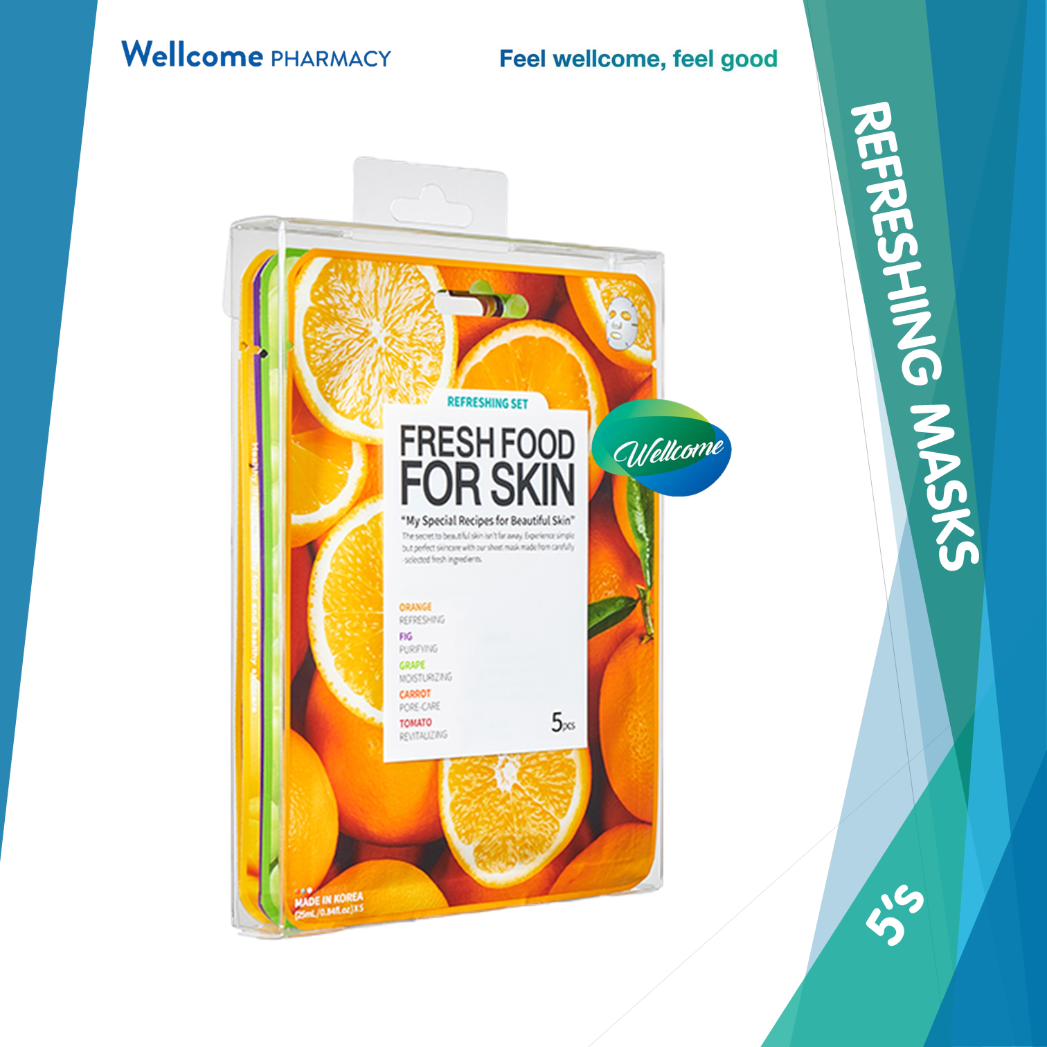 Farmskin Freshfood Sheet Mask Set Refreshing - 5s