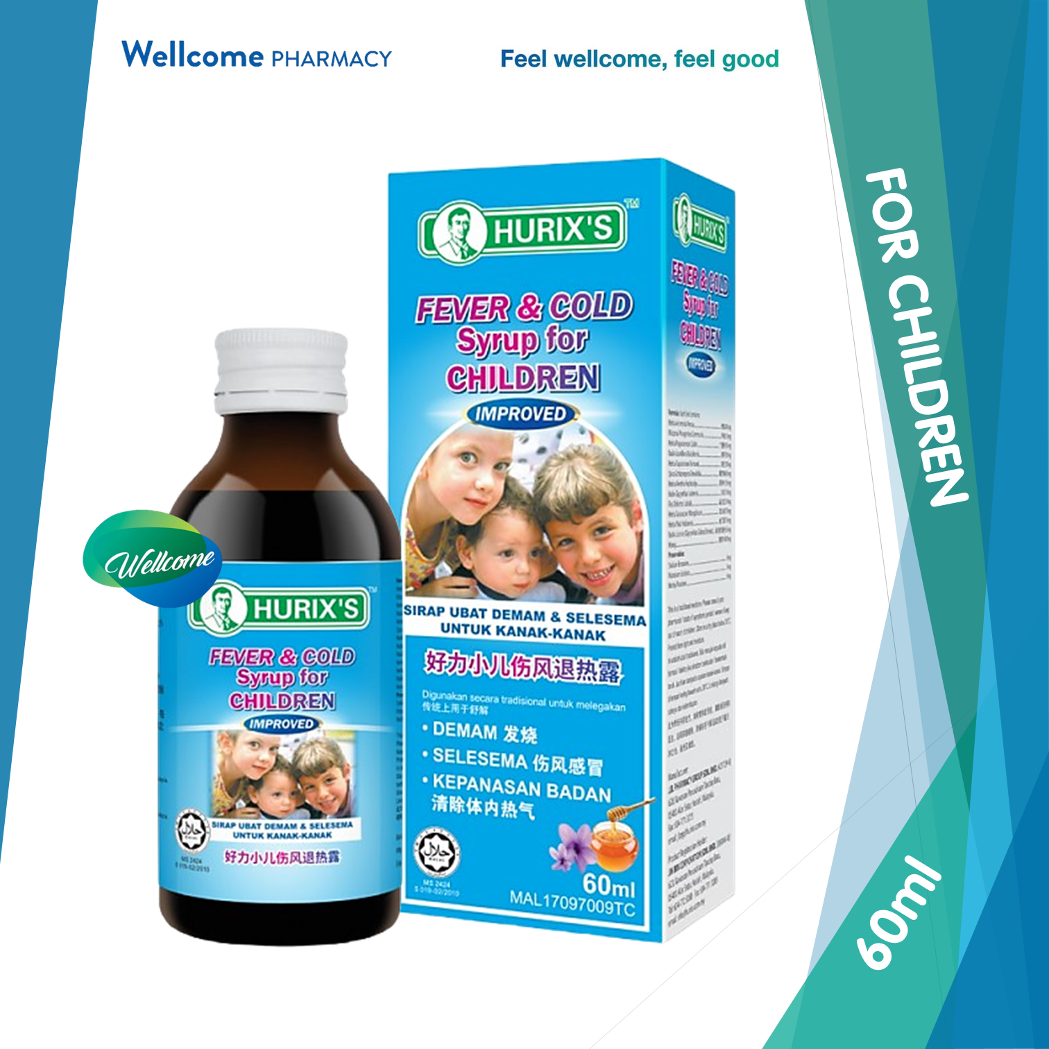 Hurix's Fever & Cold For Children - 60ml