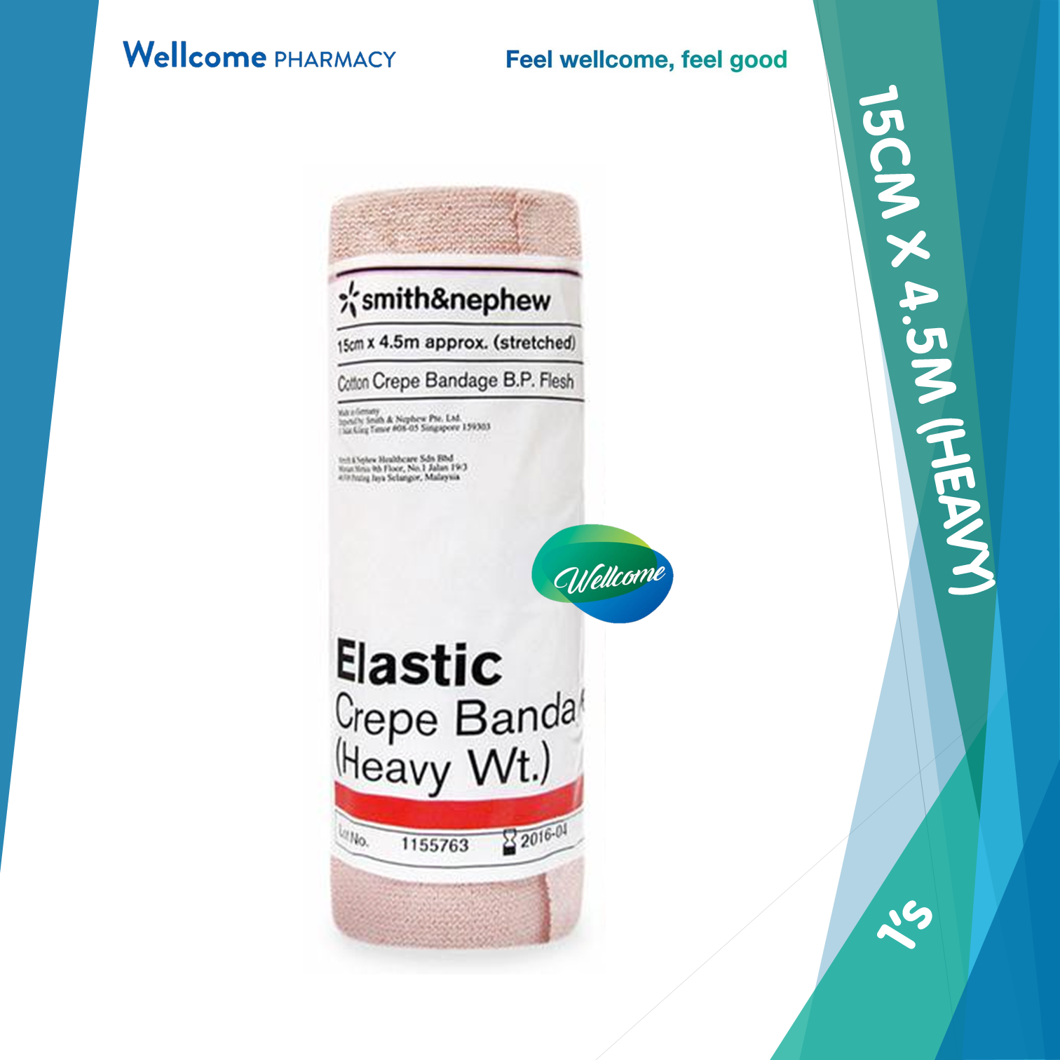 S&N Elastic Crepe Bandage (Heavy) 15cm x 4.5m - 5s