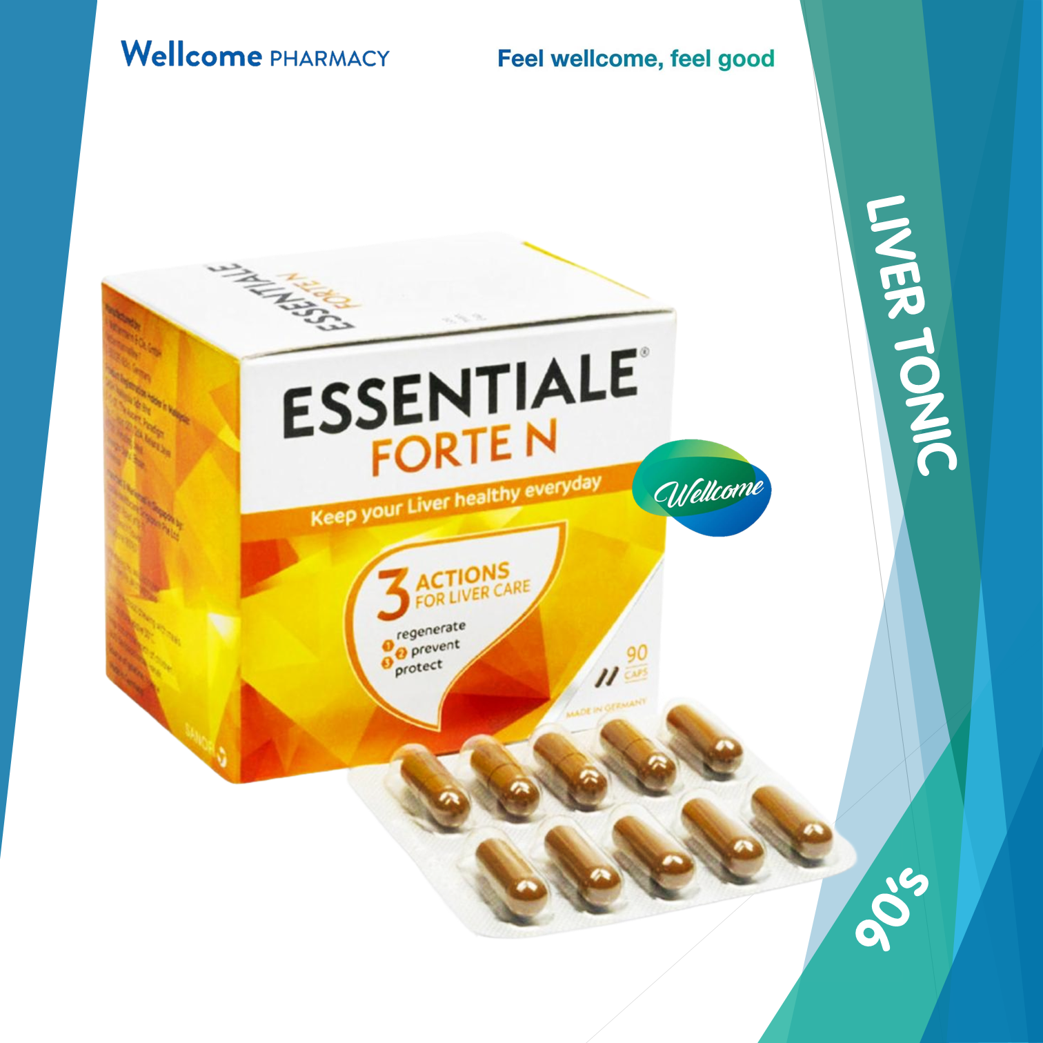 Essentiale Forte N 300mg Capsules with Phospholipids as Liver Tonic - 90's  – Wellcome Pharmacy