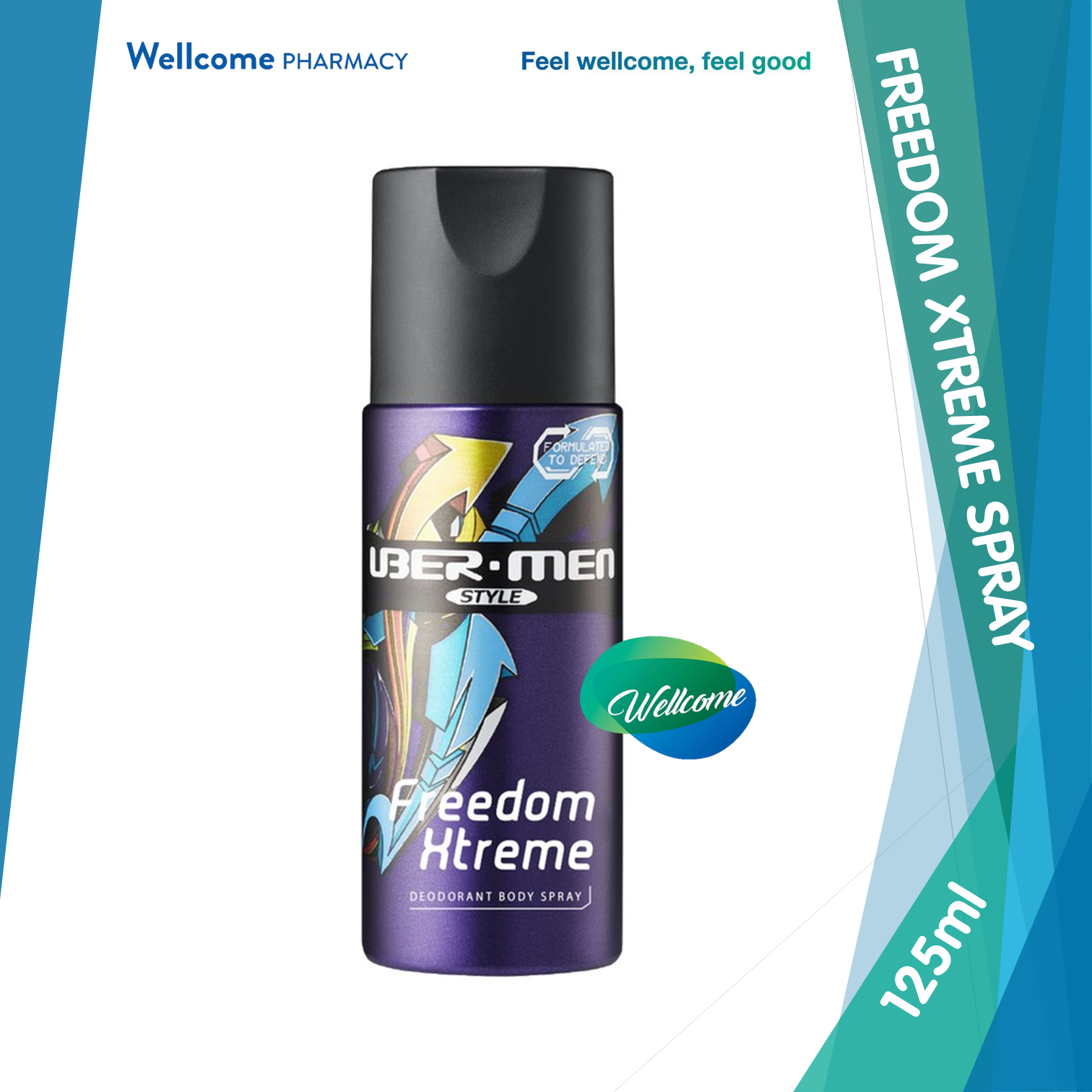 Ubermen Style Deodorant Body Body Spray Freedom Xtreme - 125ml