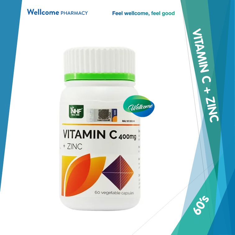 NHF Vitamin C 450mg + Zinc Capsule - 60s