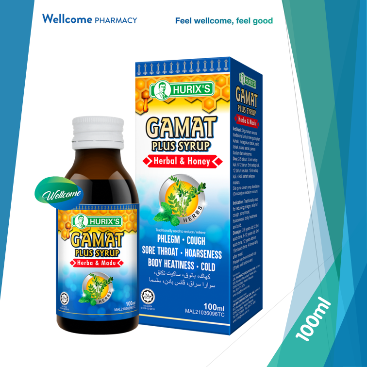 Hurix's Gamat Plus Syrup Herbal & Honey - 100ml