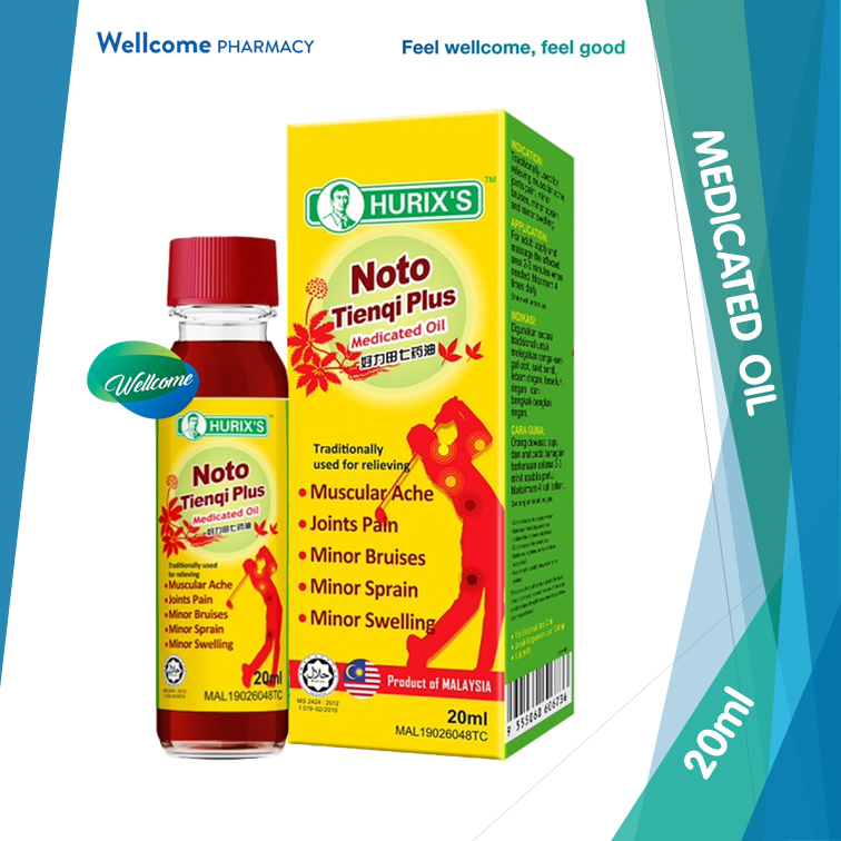 Hurix's Noto Tienqi Plus Medicated Oil - 20ml