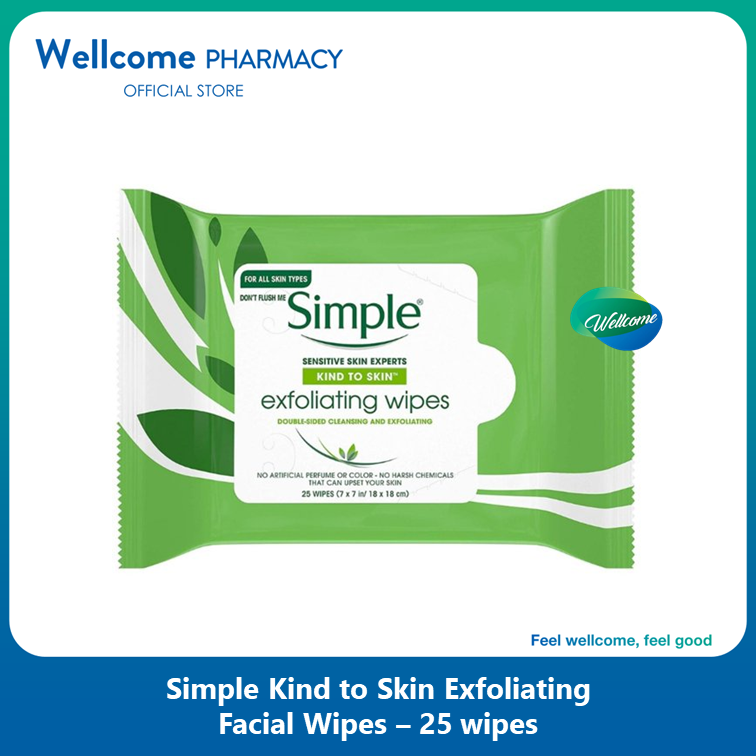 Simple Exfoliating Facial Wipes - 25s