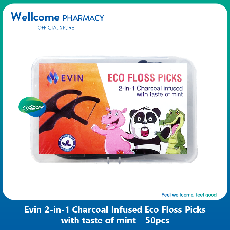 Evin Eco Charcoal Floss Pick - 50s