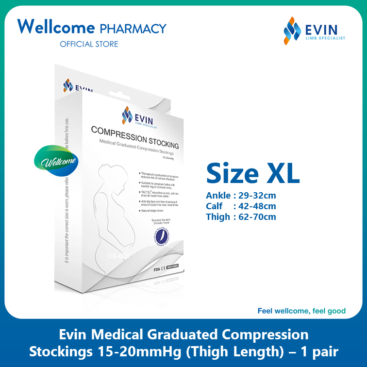 Evin Thigh High Class 1 Compression Socks - XL
